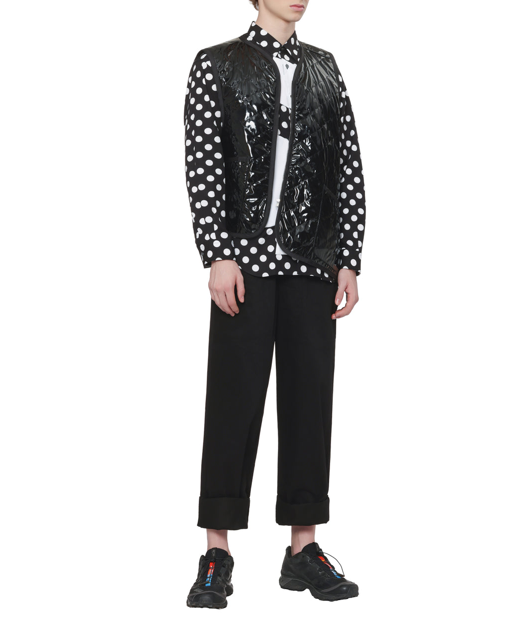 Polka dot patchwork shirt