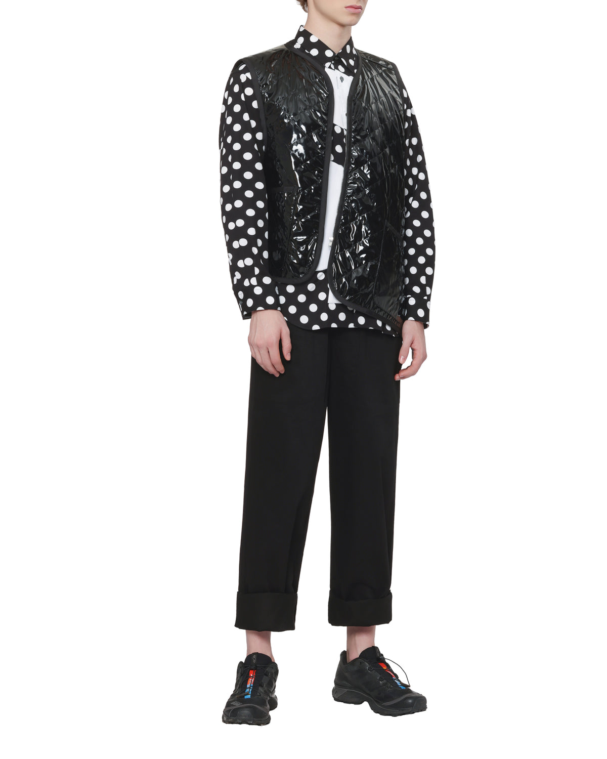 Polka dot patchwork shirt
