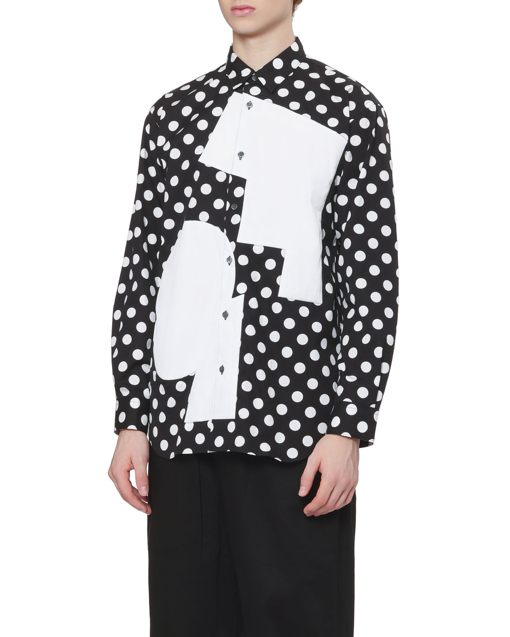 Polka dot patchwork shirt