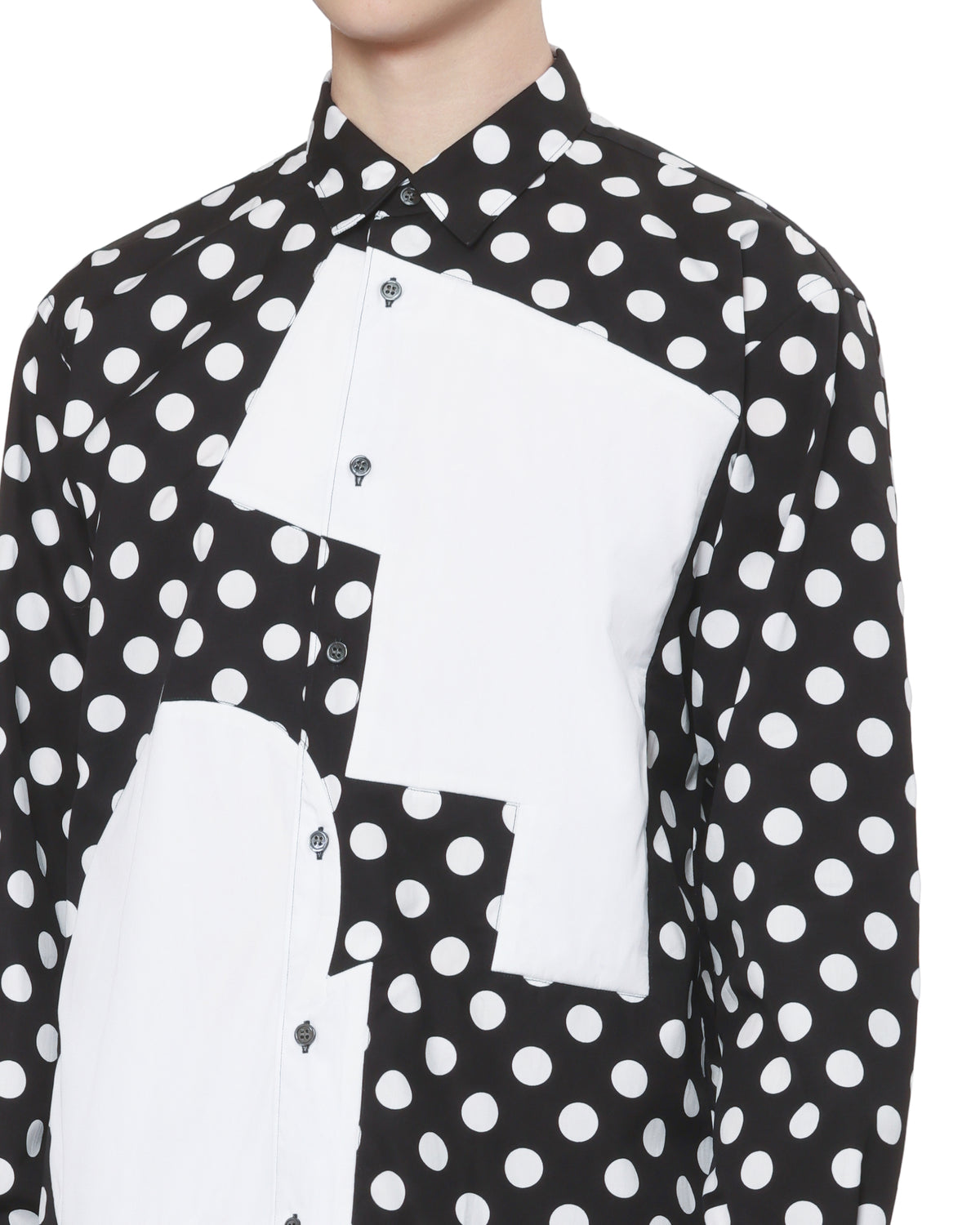 Polka dot patchwork shirt