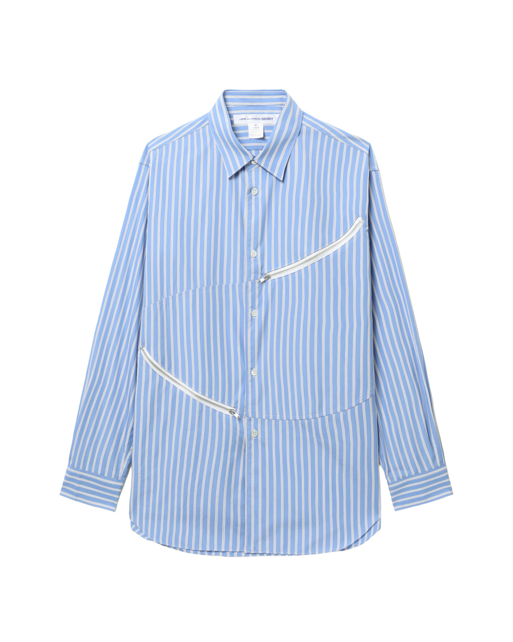 Zip detail striped shirt
