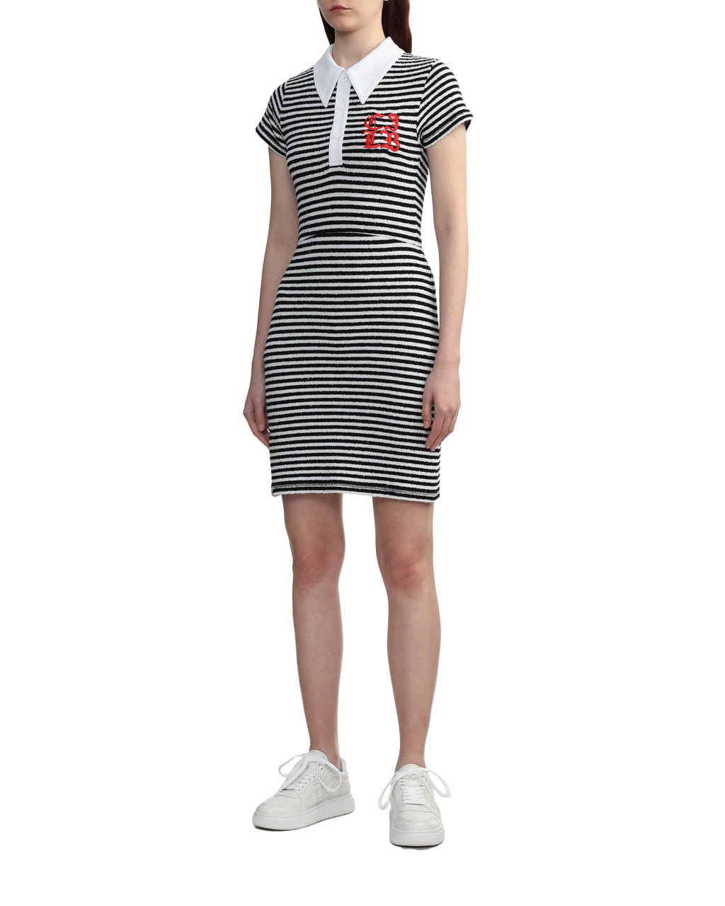 Striped mini polo dress