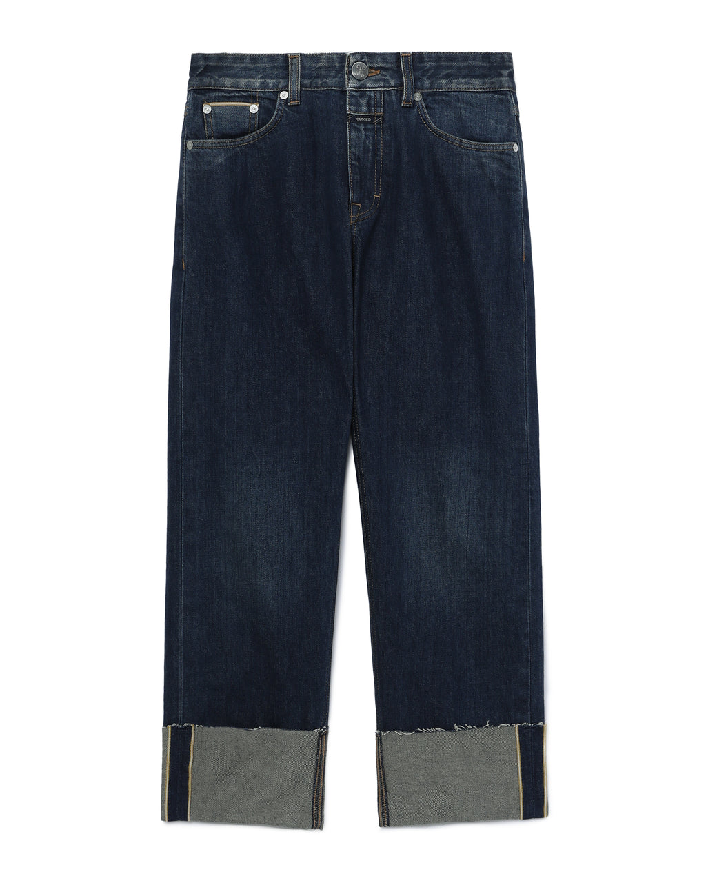Turned up cropped jeans