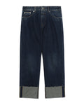 Turned up cropped jeans