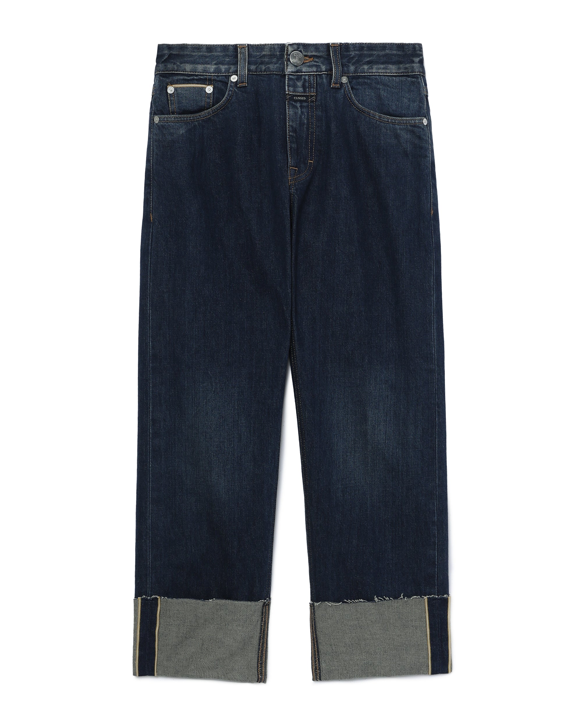Turned up cropped jeans