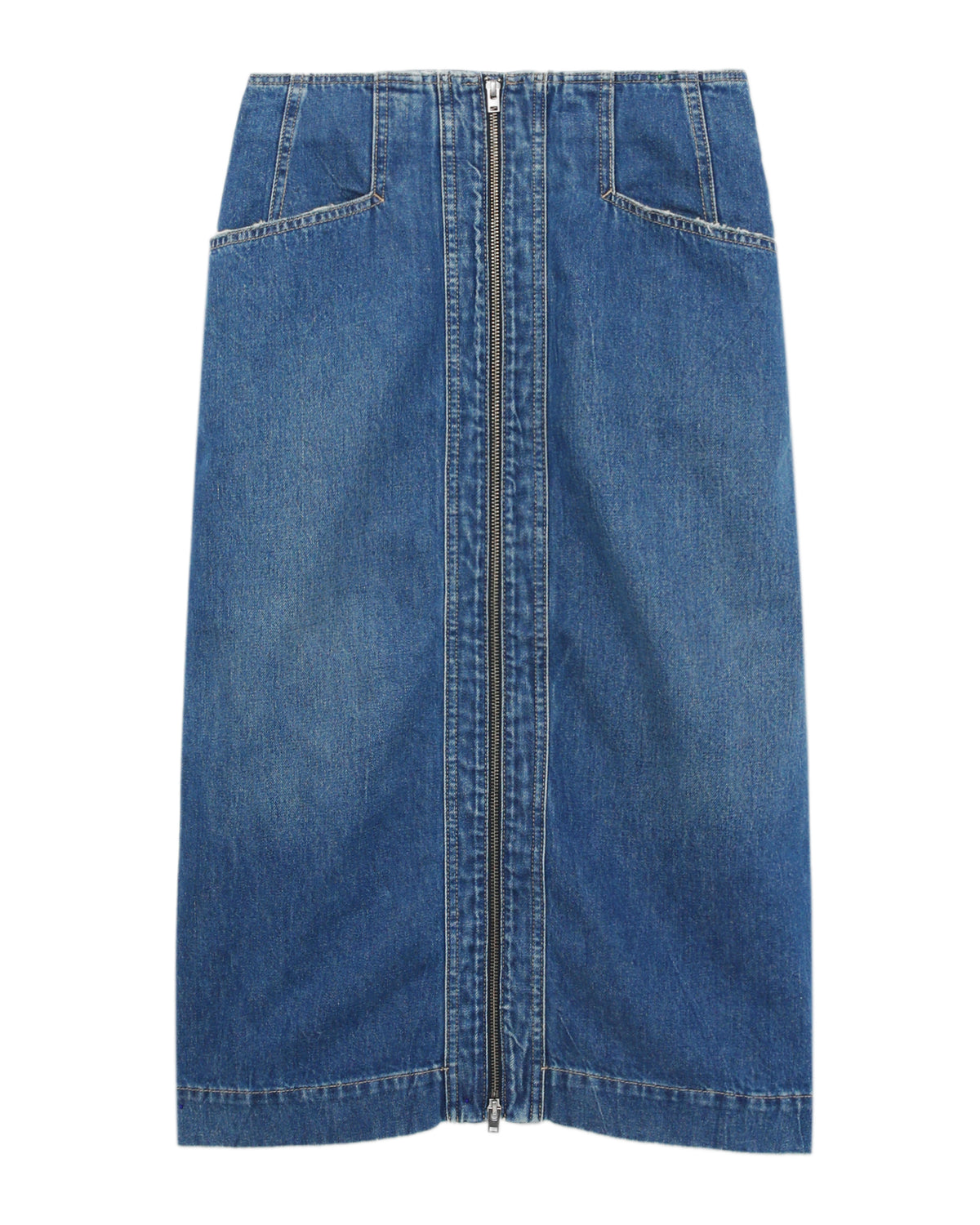 Denim midi skirt