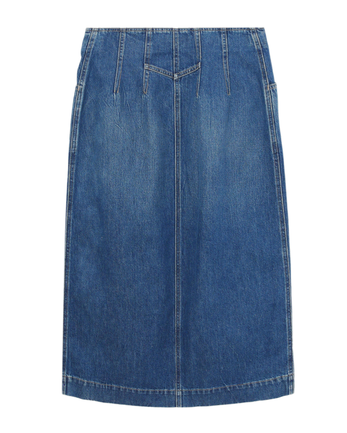Denim midi skirt
