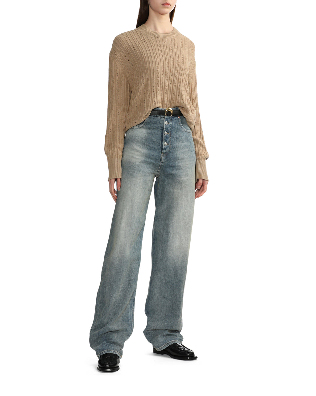Distressed knit sweater