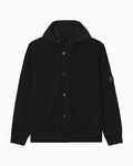 Hooded button-up jacket
