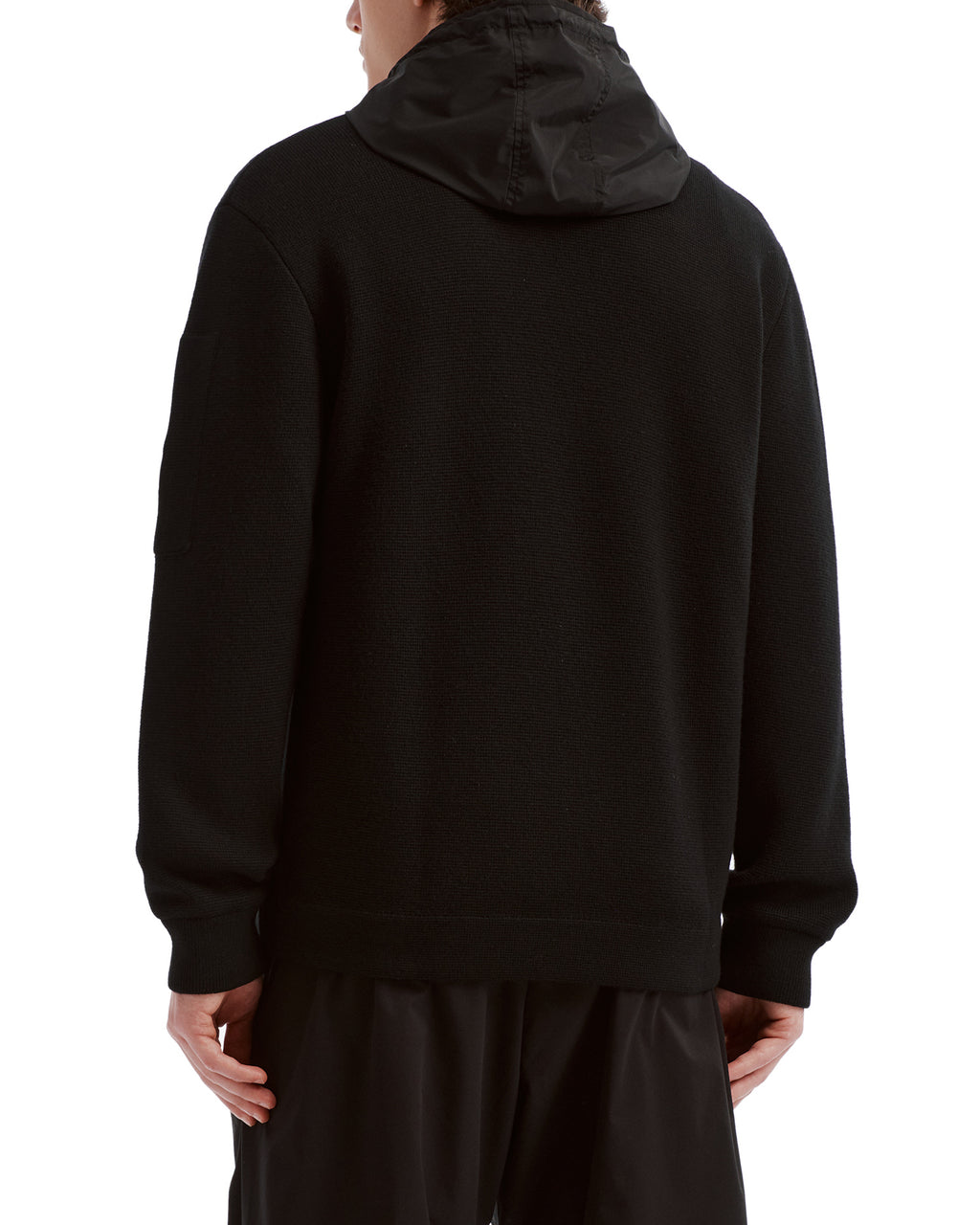 Hooded button-up jacket