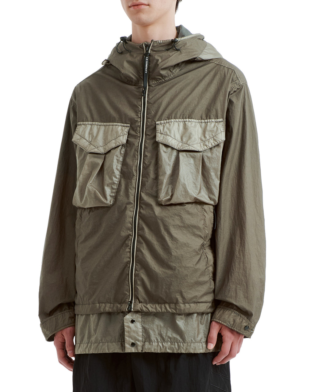 Hooded zip-up jacket