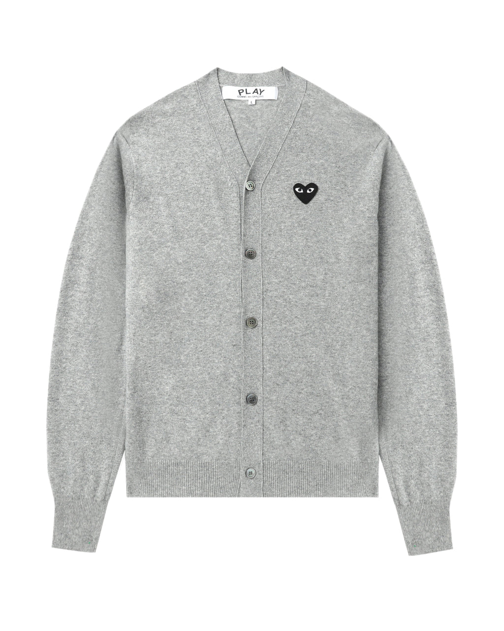 Heart emblem V-neck cardigan