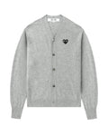 Heart emblem V-neck cardigan