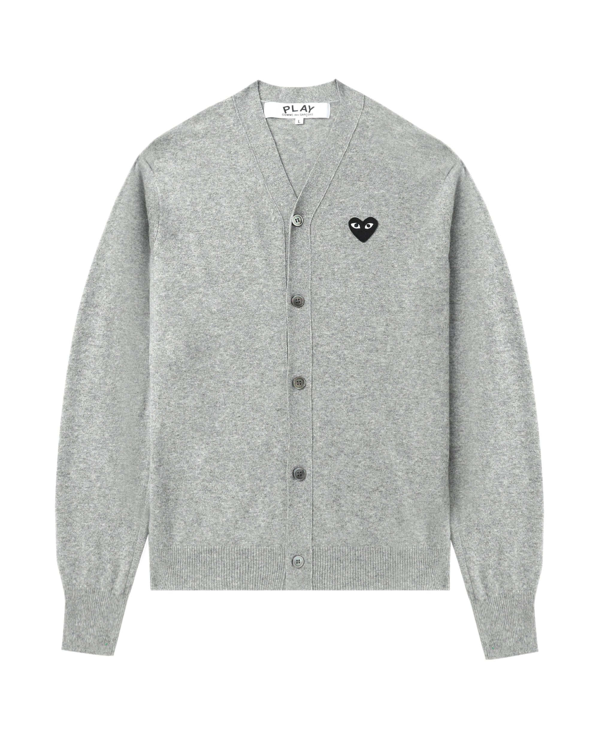 Heart emblem V-neck cardigan
