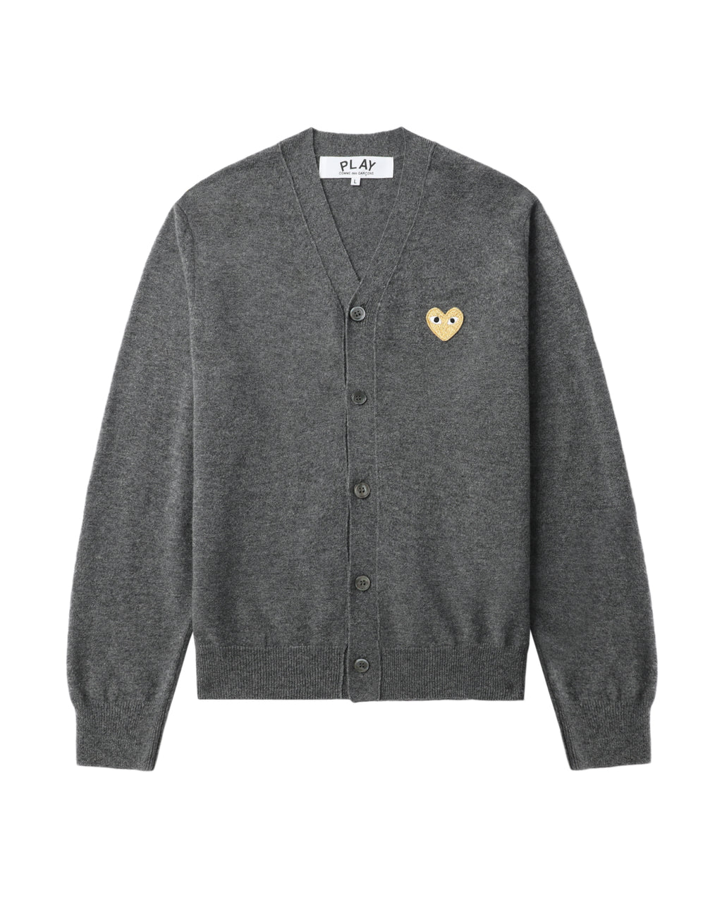 Heart emblem V-neck cardigan