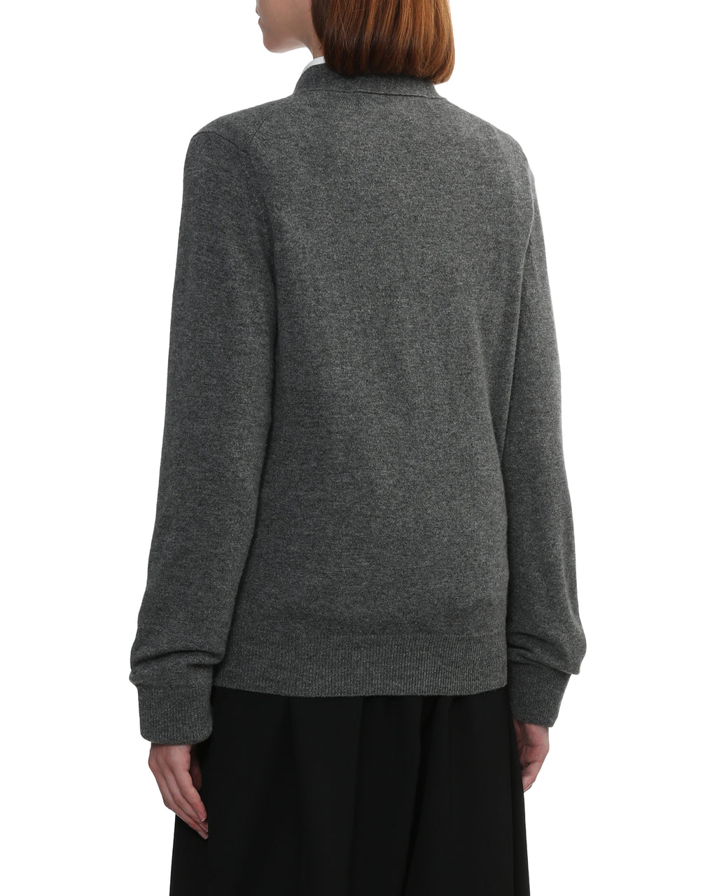 Heart emblem V-neck cardigan