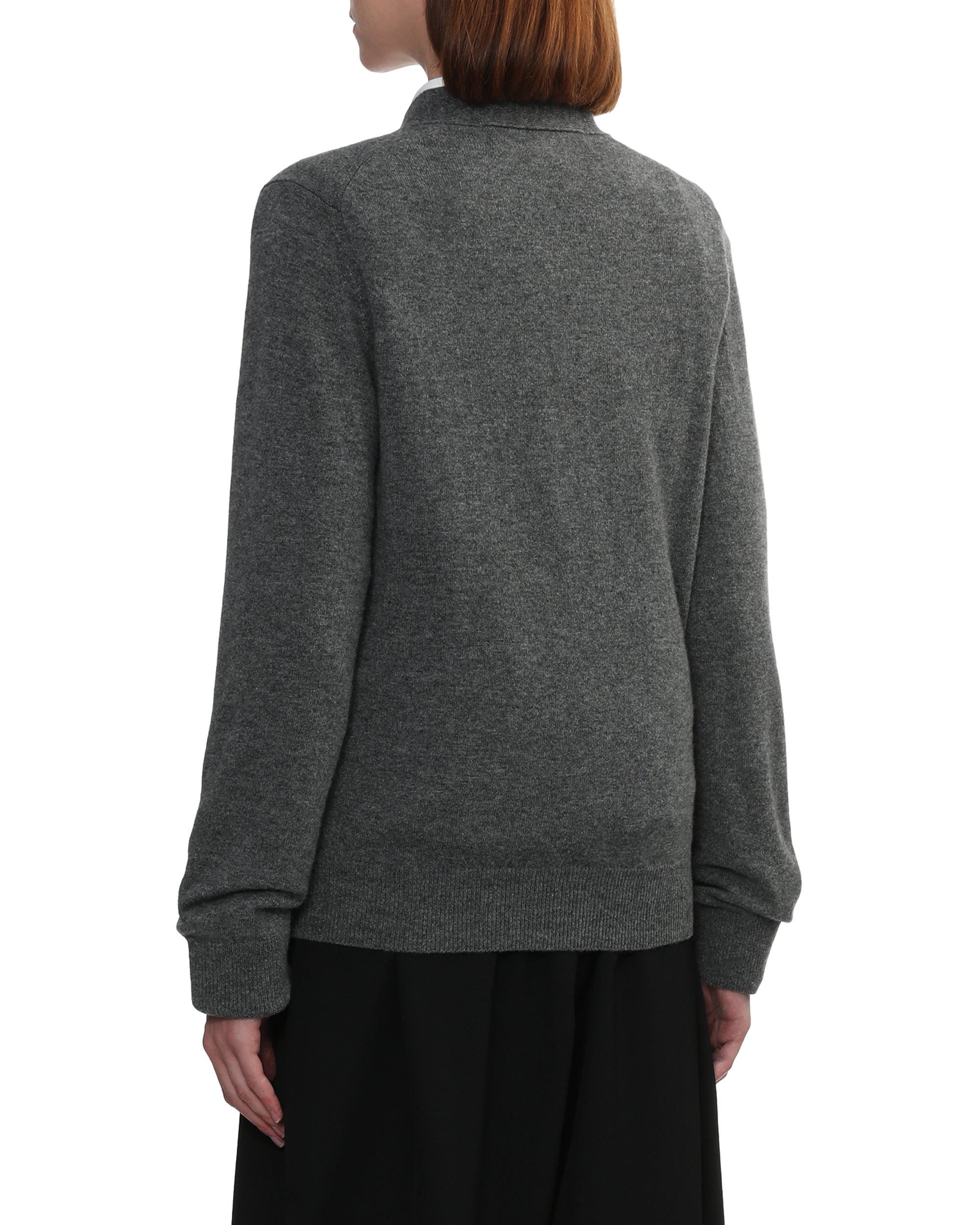 Heart emblem V-neck cardigan
