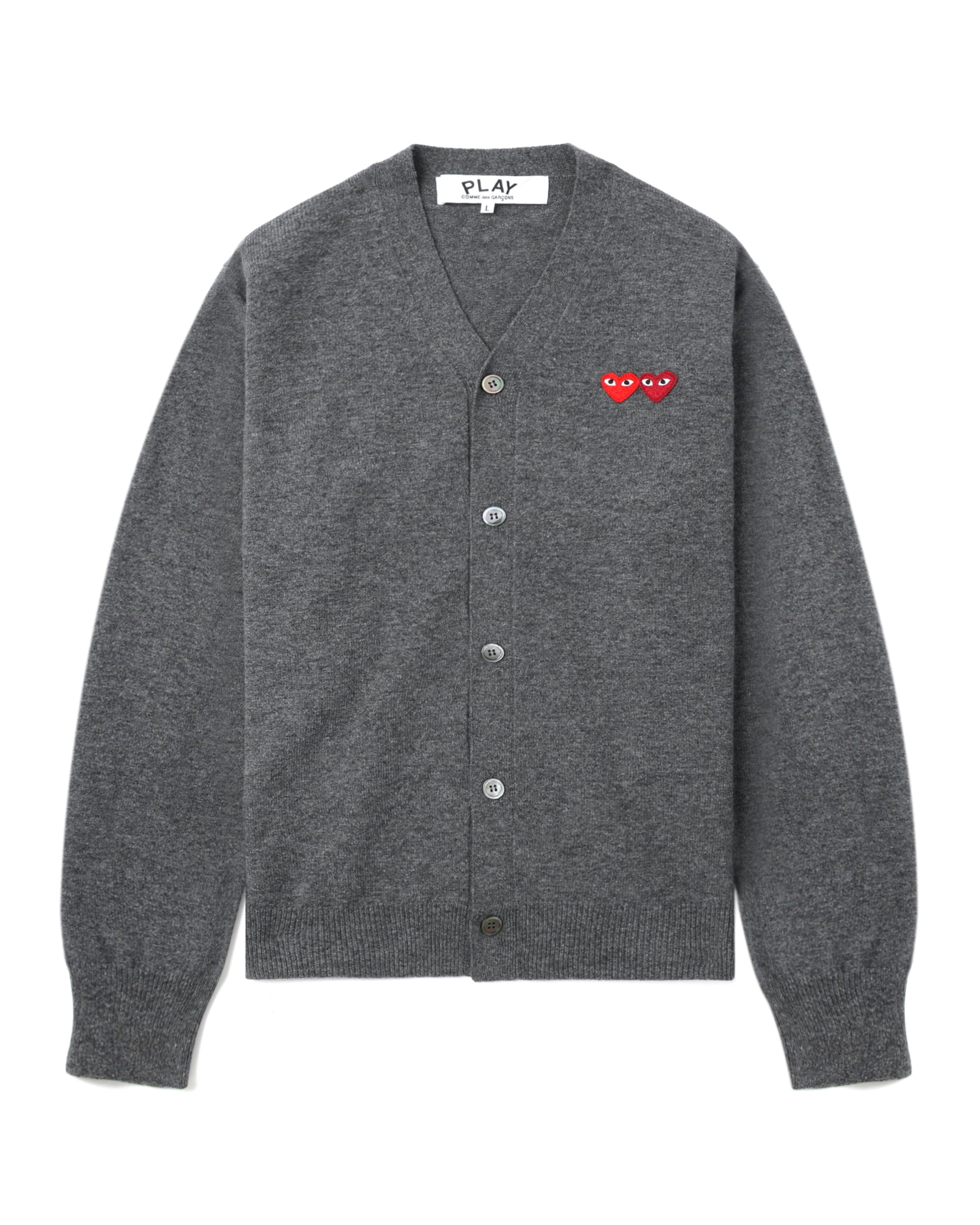 Double heart logo cardigan