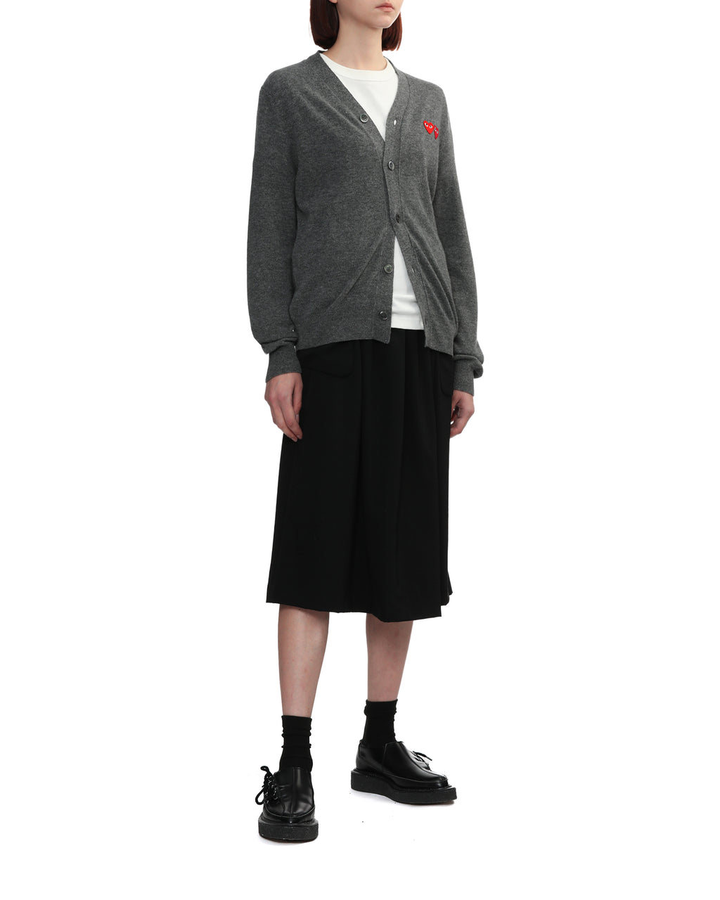 Double heart logo cardigan