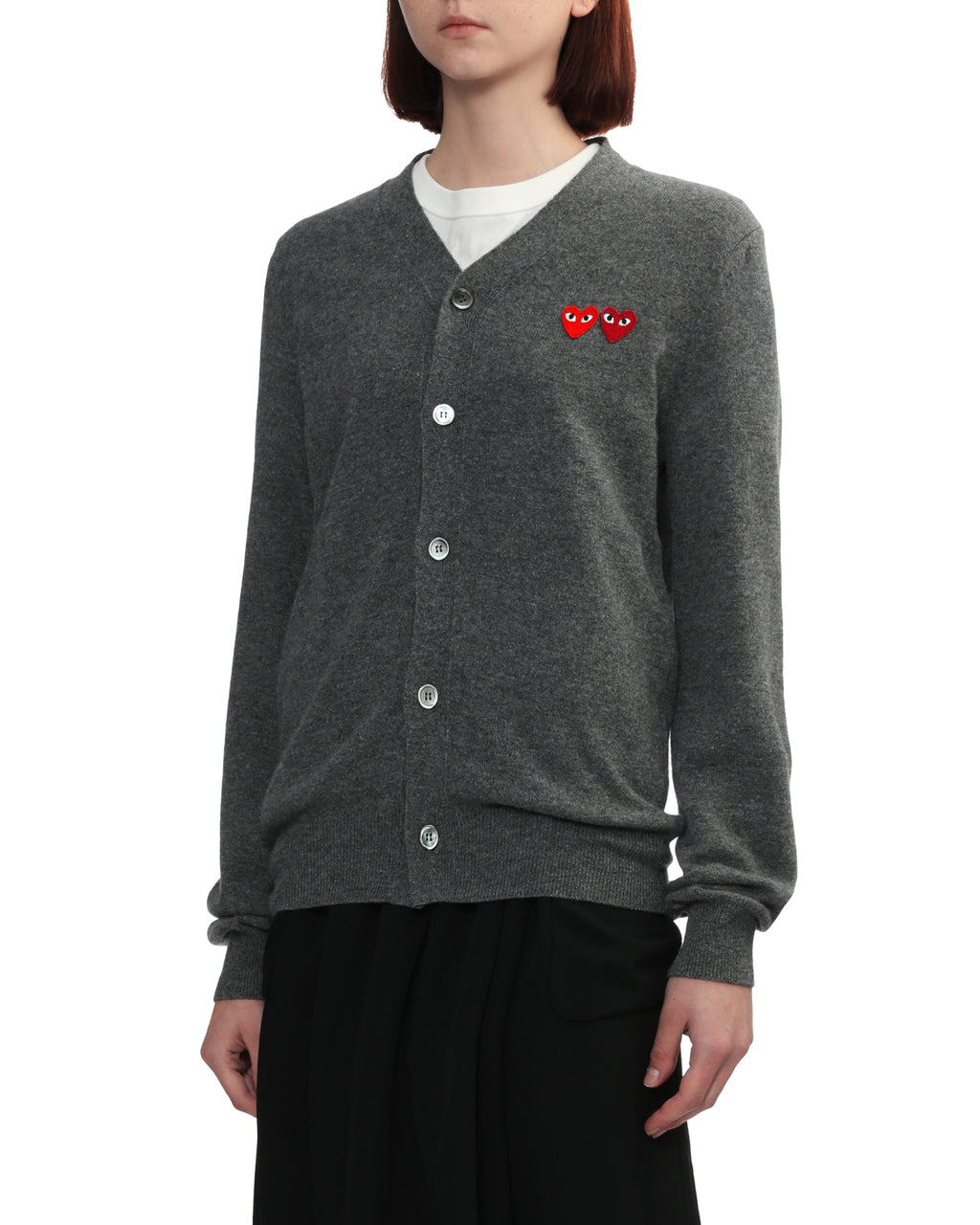 Double heart logo cardigan