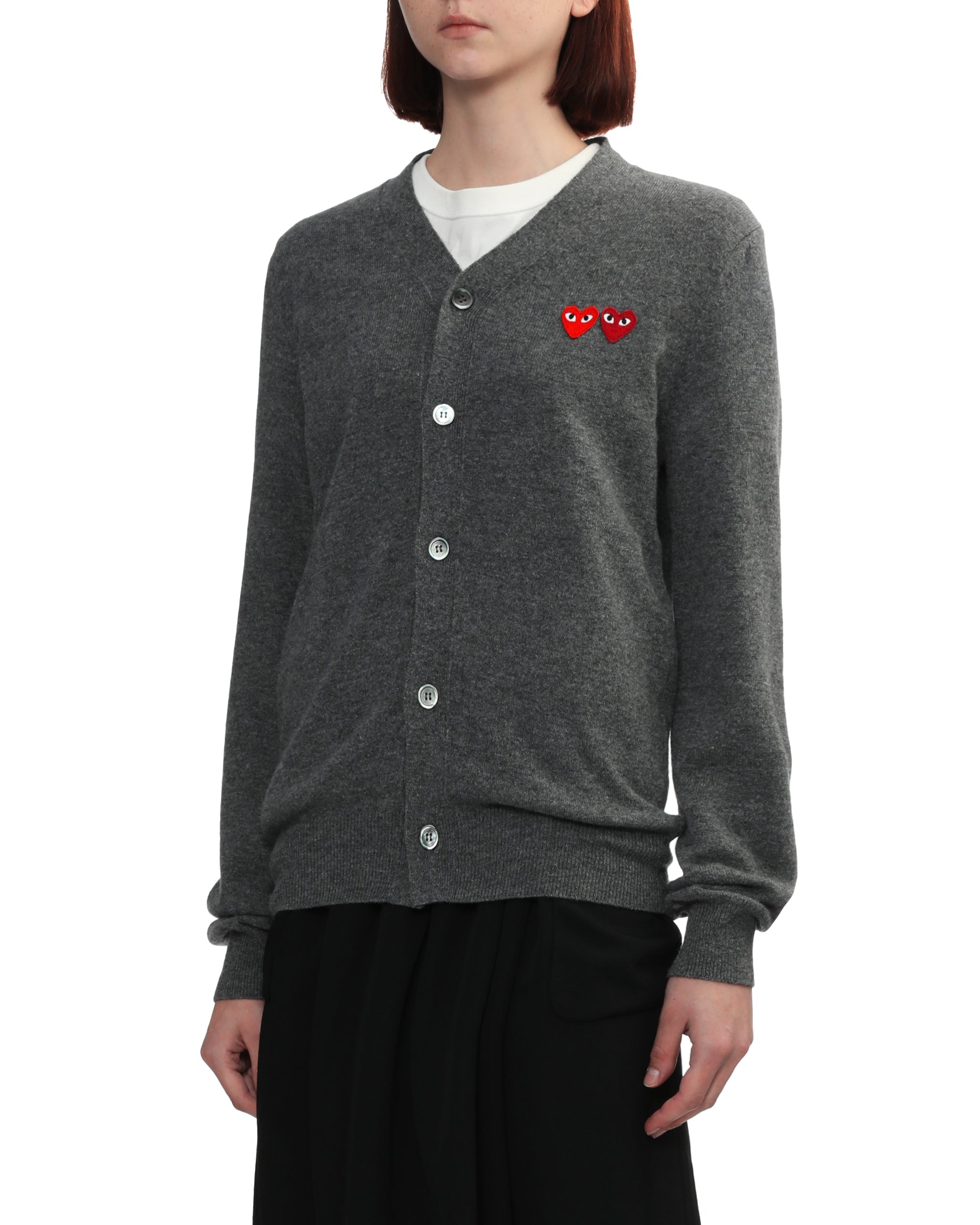 Double heart logo cardigan
