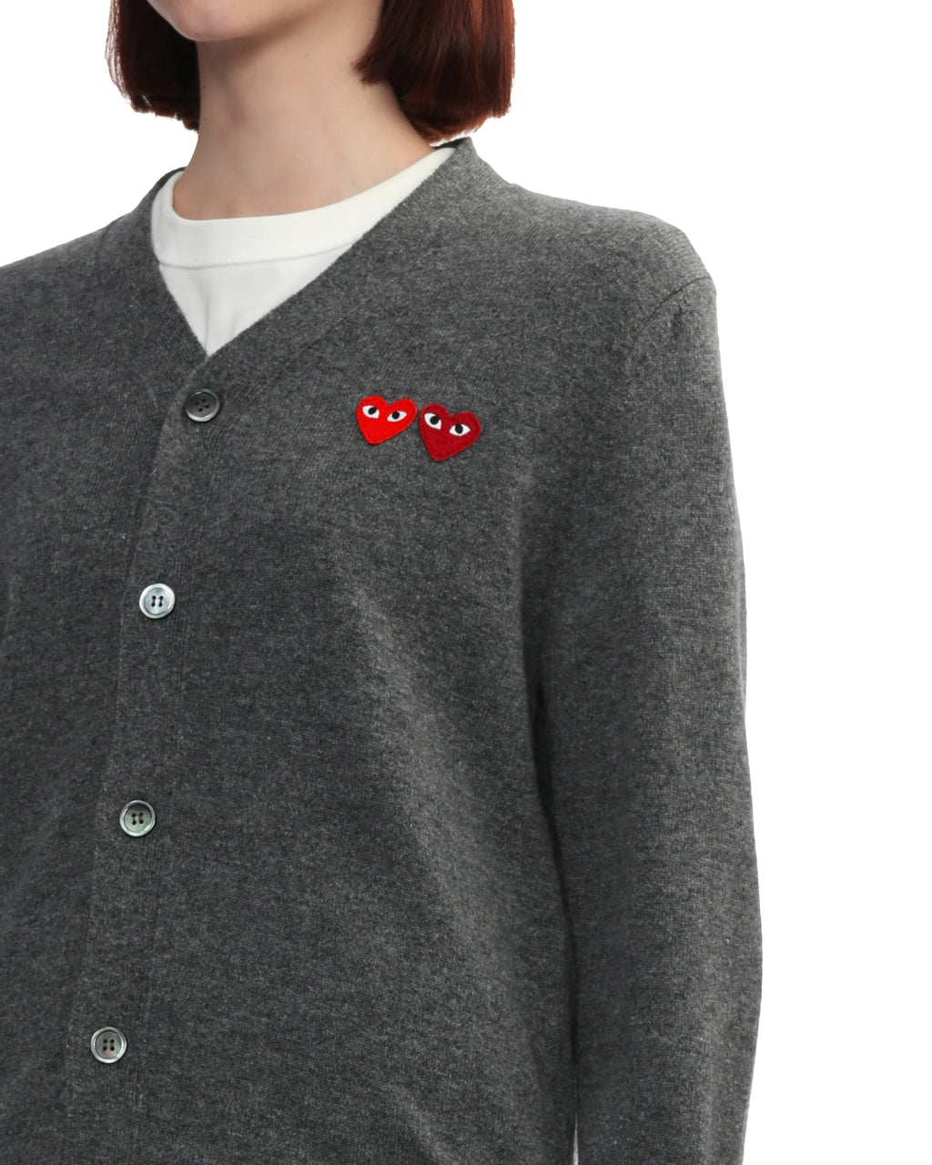 Double heart logo cardigan