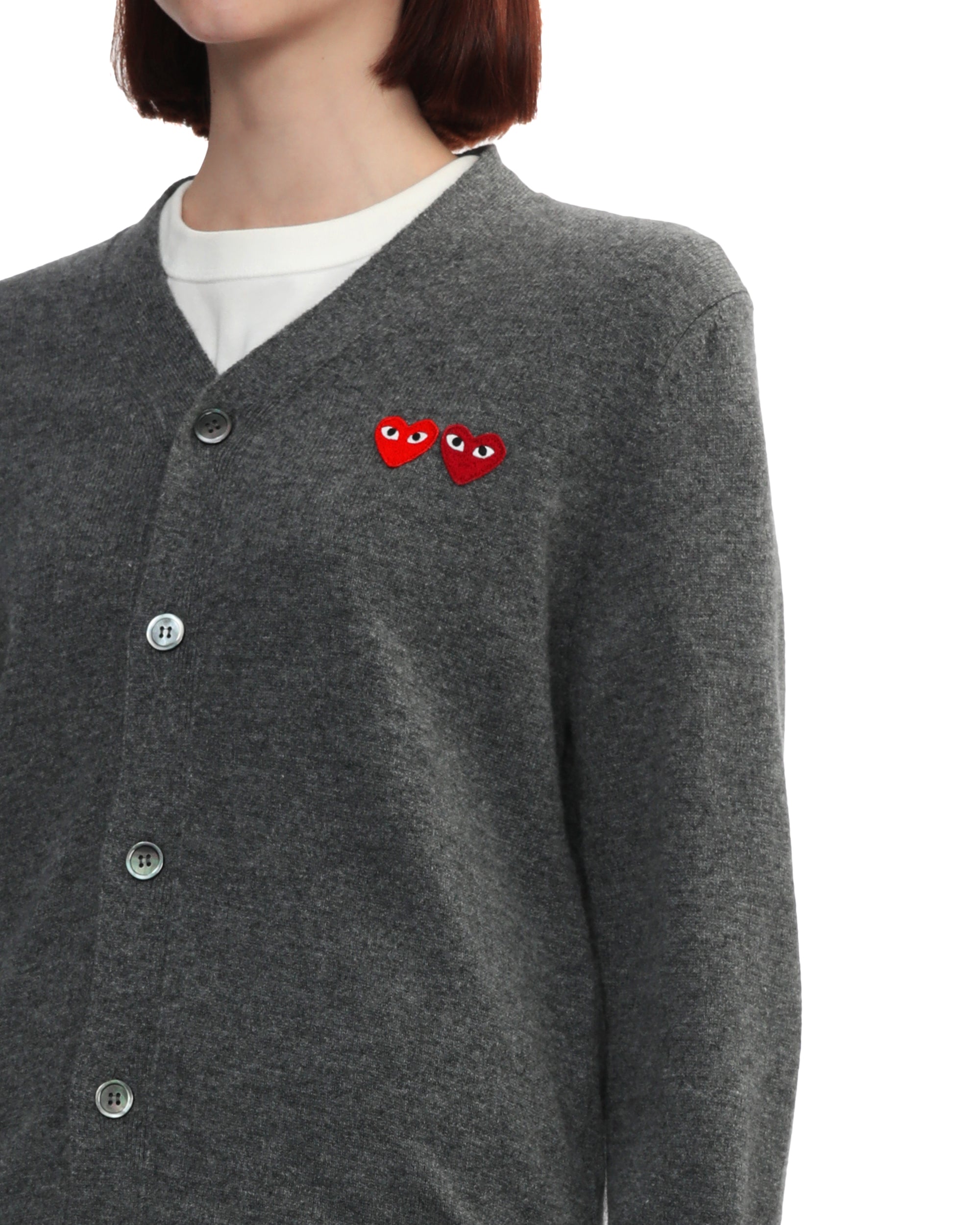 Double heart logo cardigan