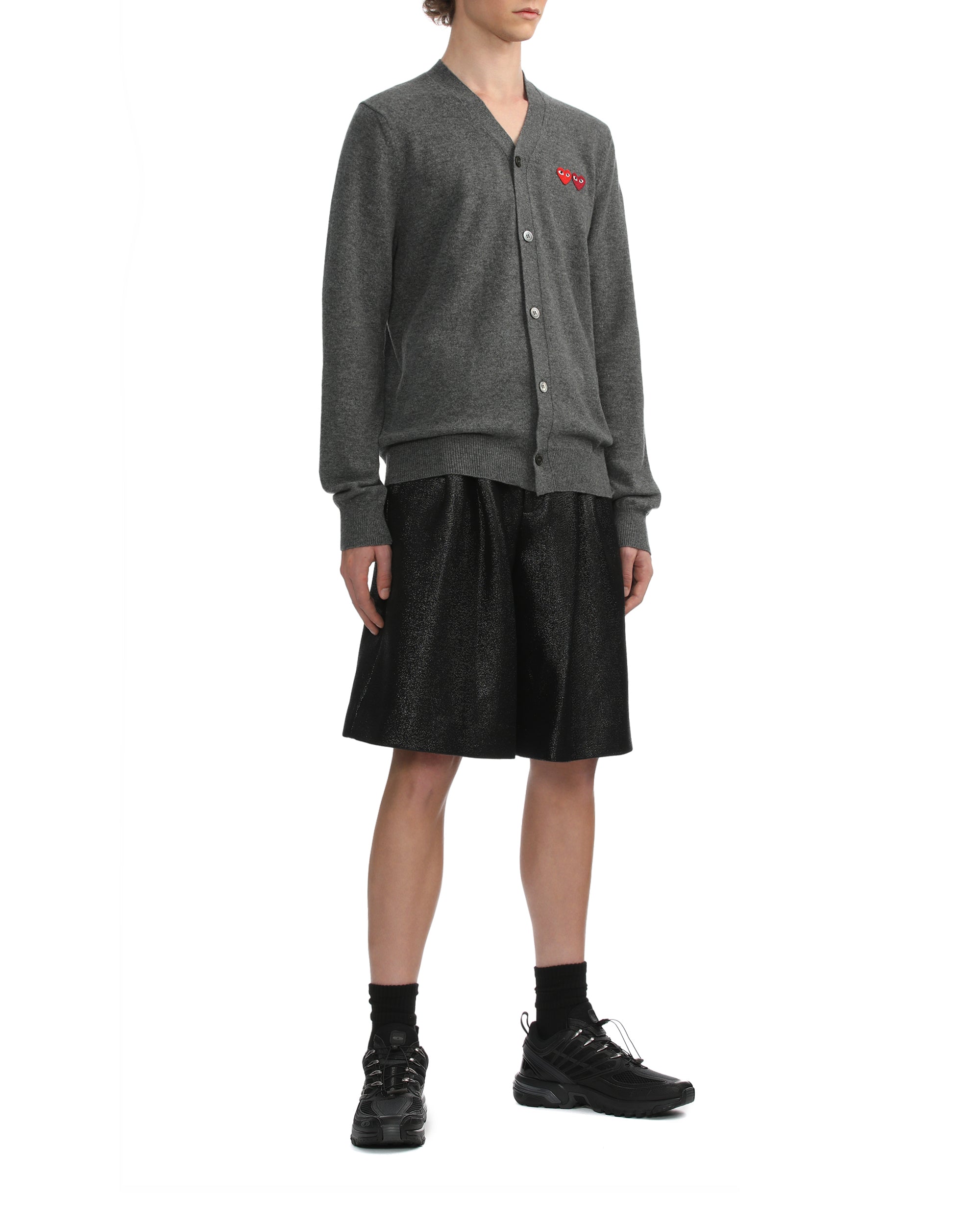 Double heart logo cardigan