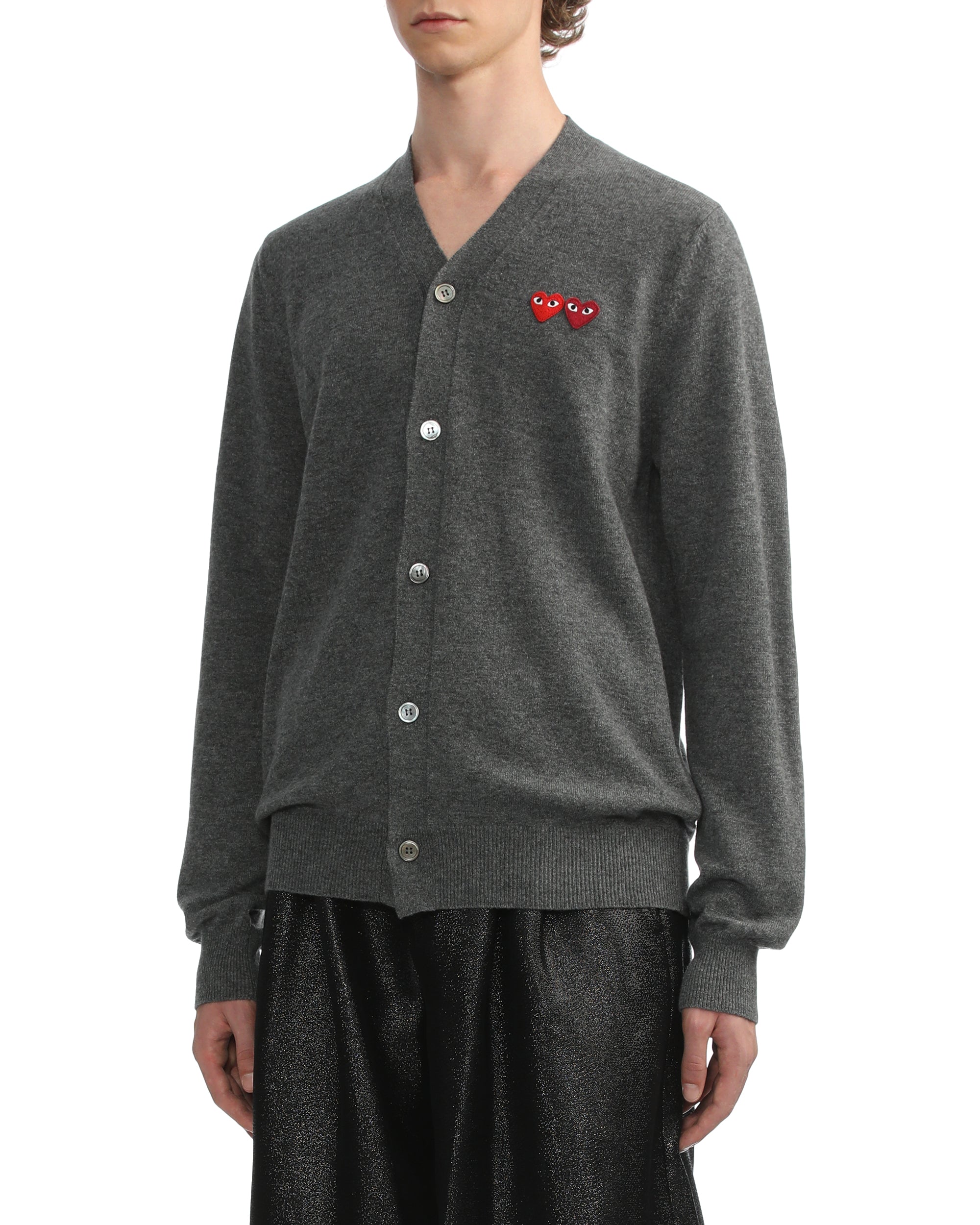 Double heart logo cardigan