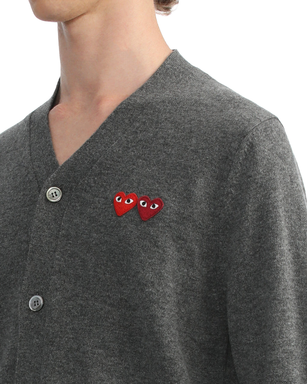 Double heart logo cardigan
