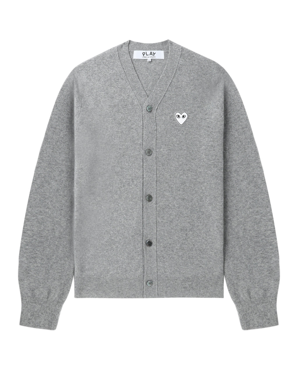 Heart emblem V-neck cardigan