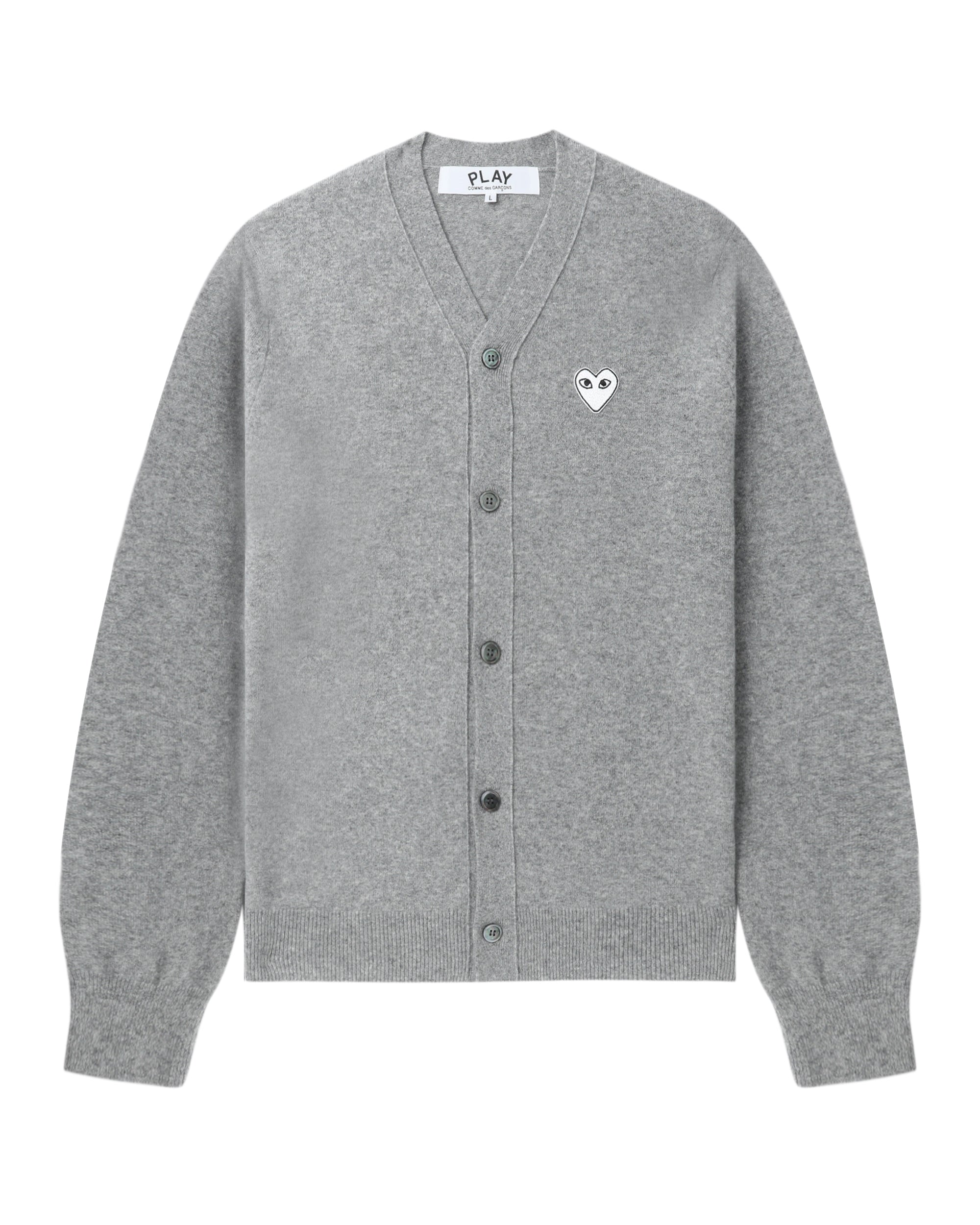 Heart emblem V-neck cardigan