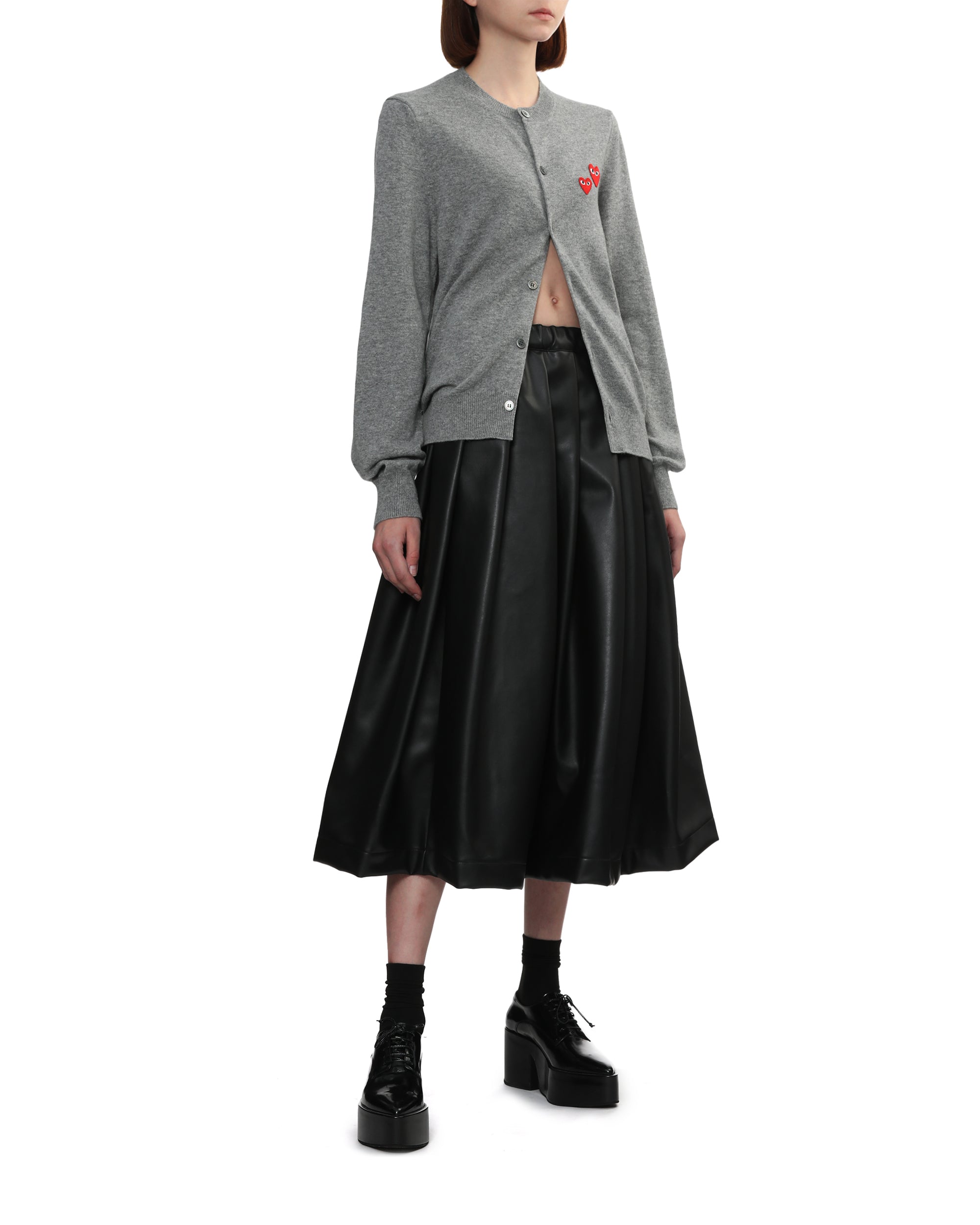 Heart logo button down cardigan