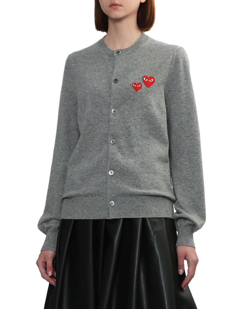 Heart logo button down cardigan