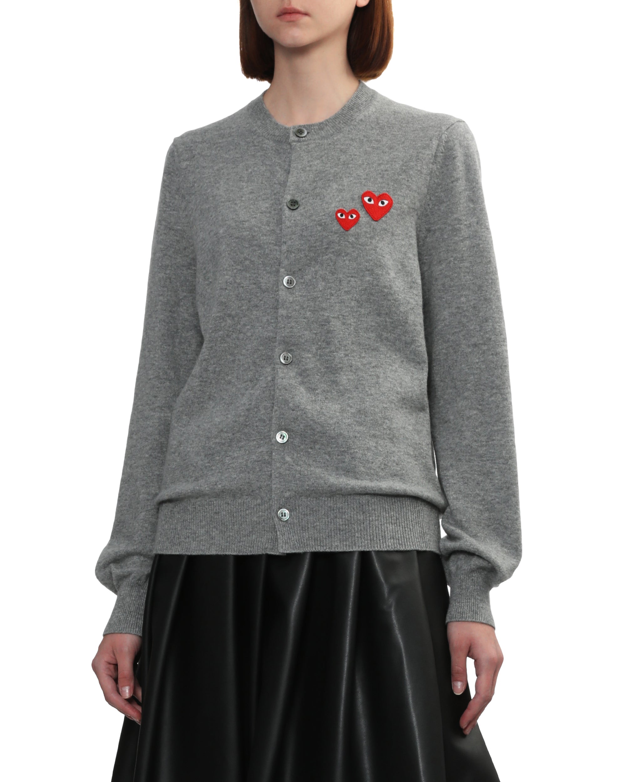 Heart logo button down cardigan