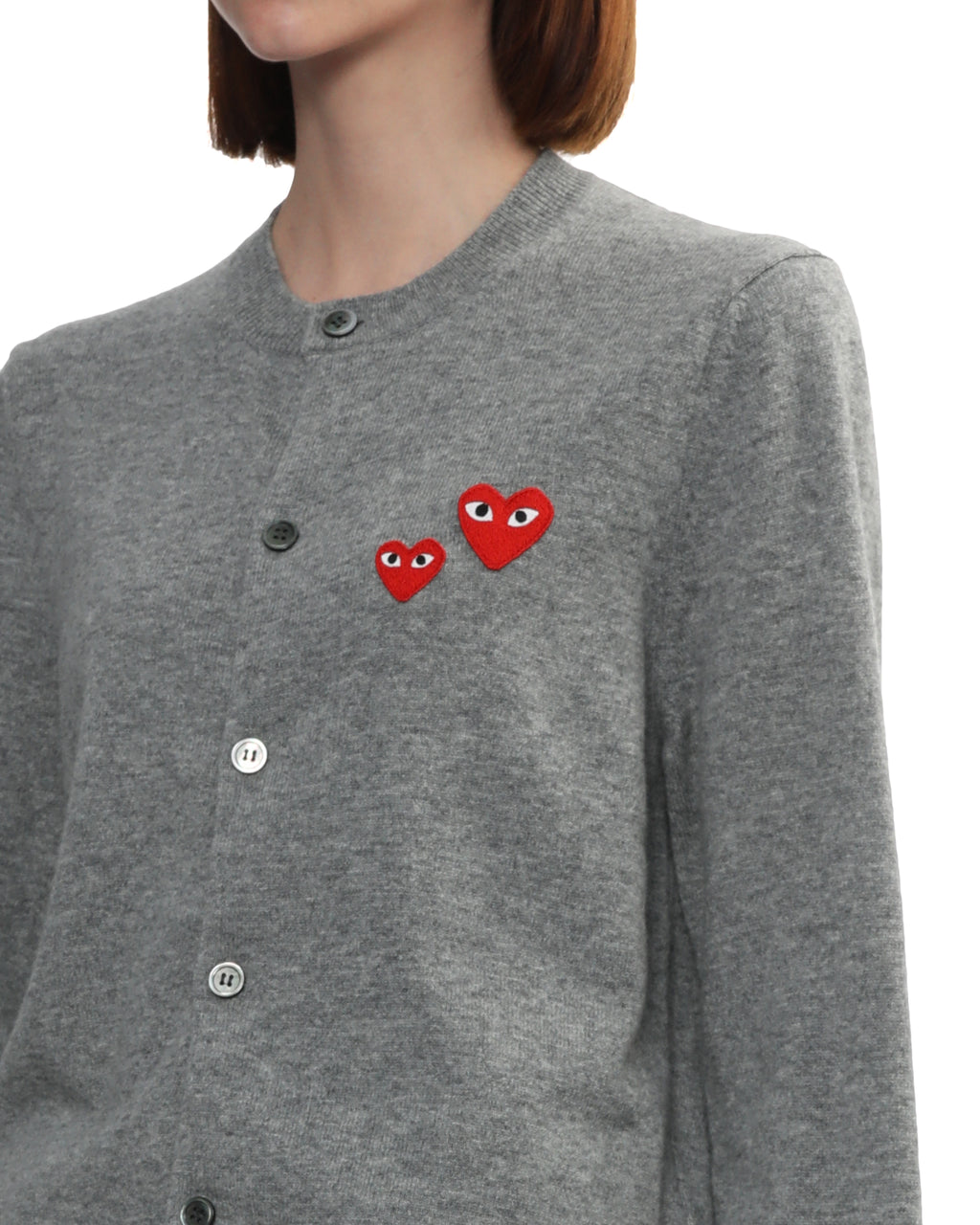 Heart logo button down cardigan