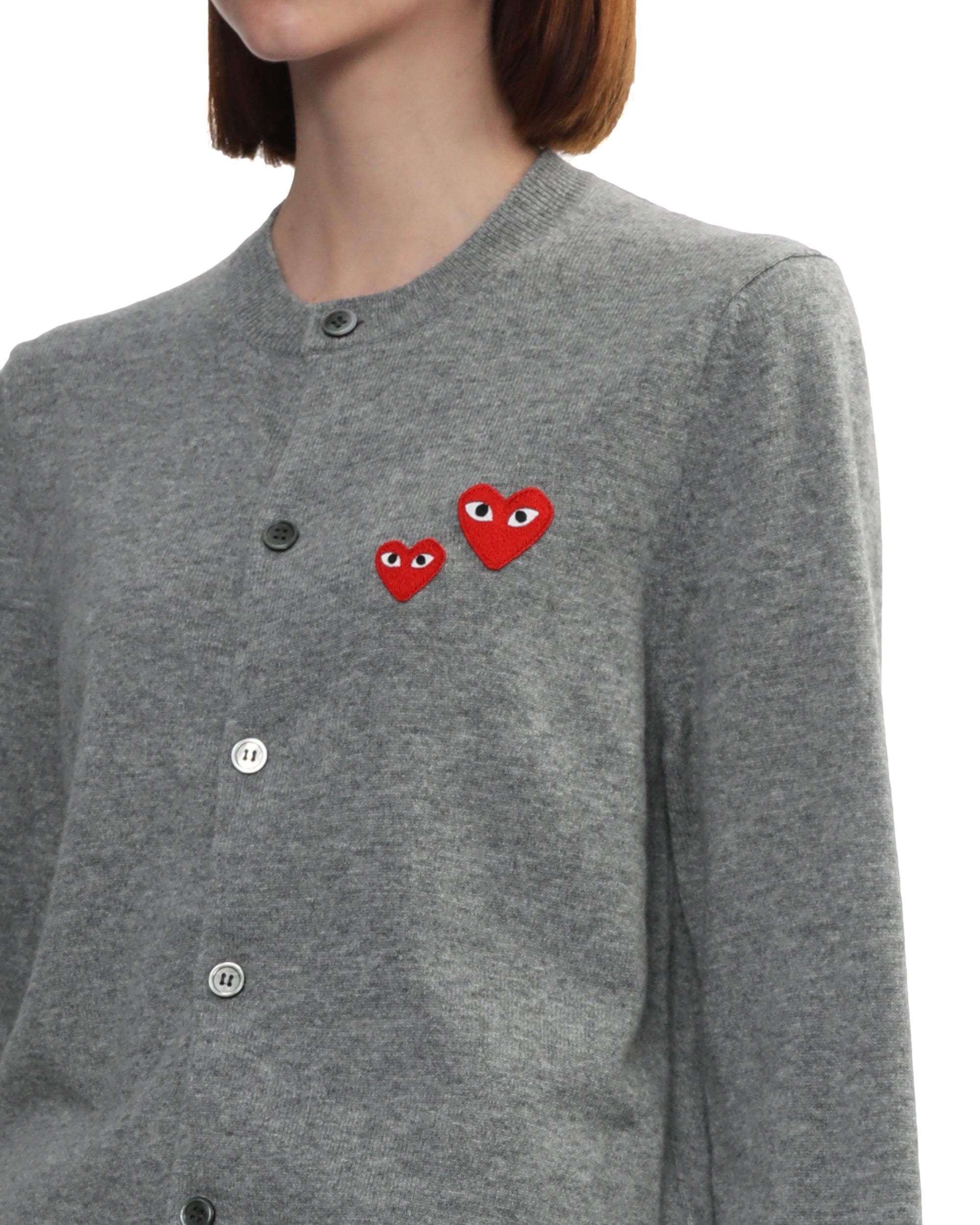 Heart logo button down cardigan