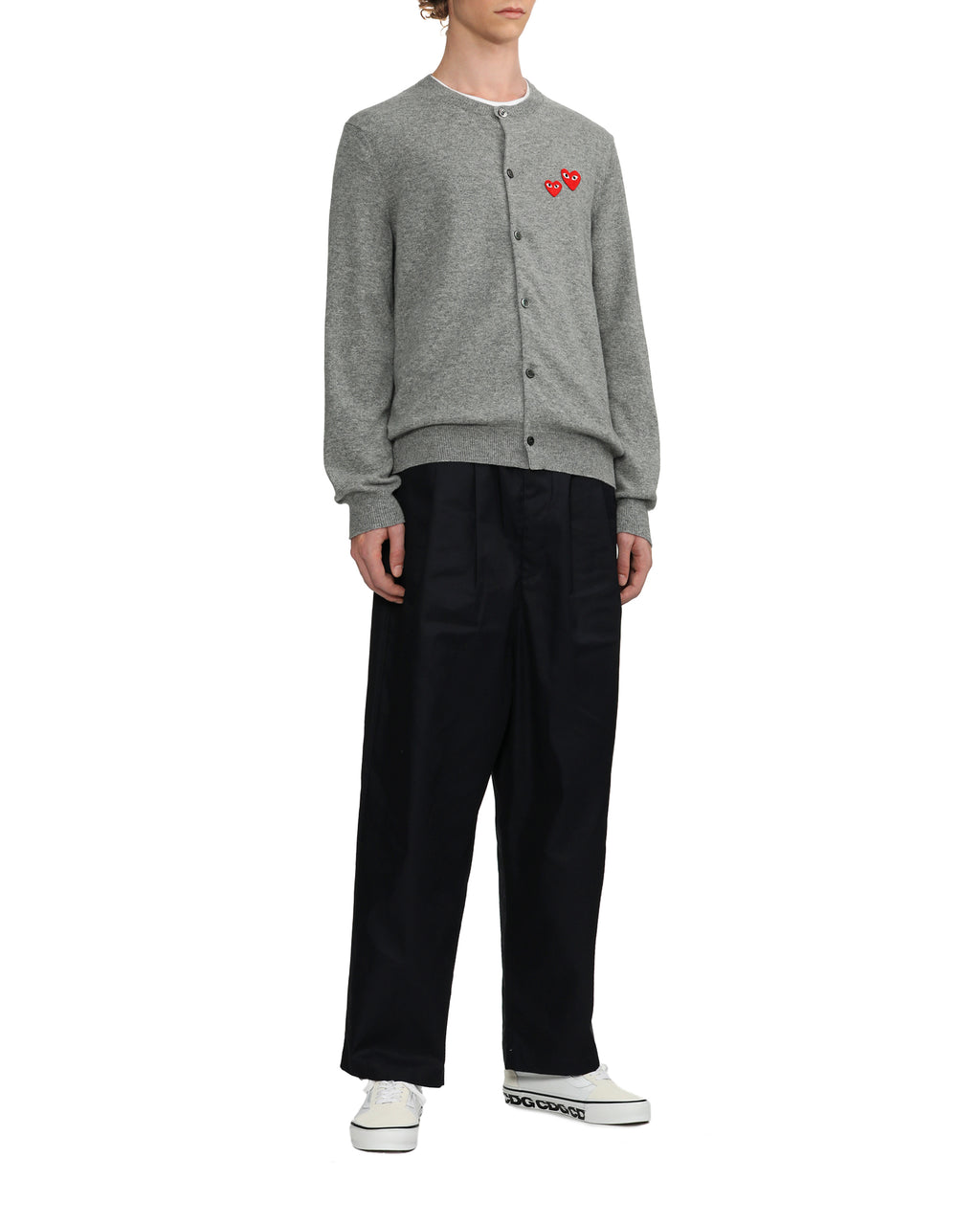 Heart logo button down cardigan