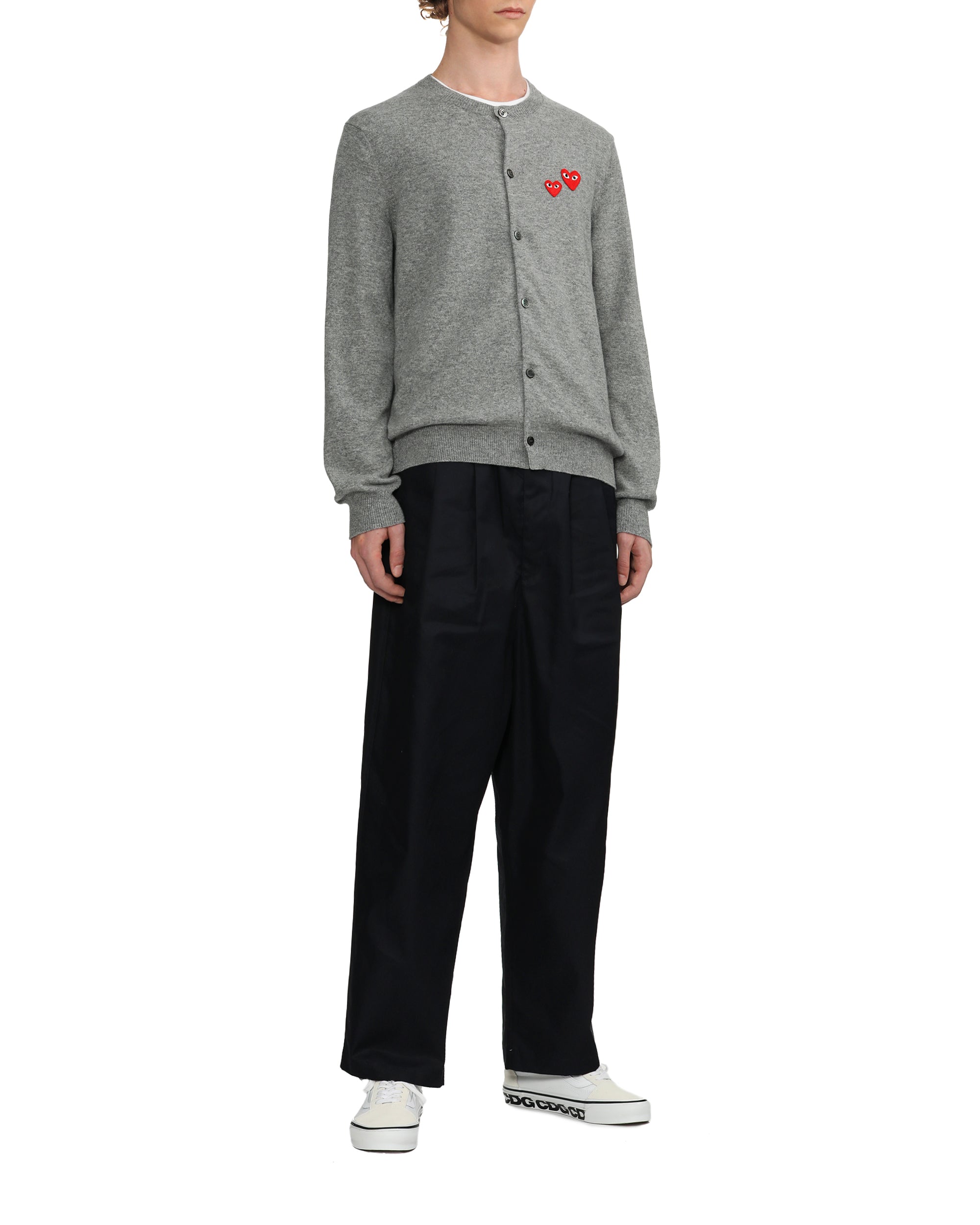 Heart logo button down cardigan