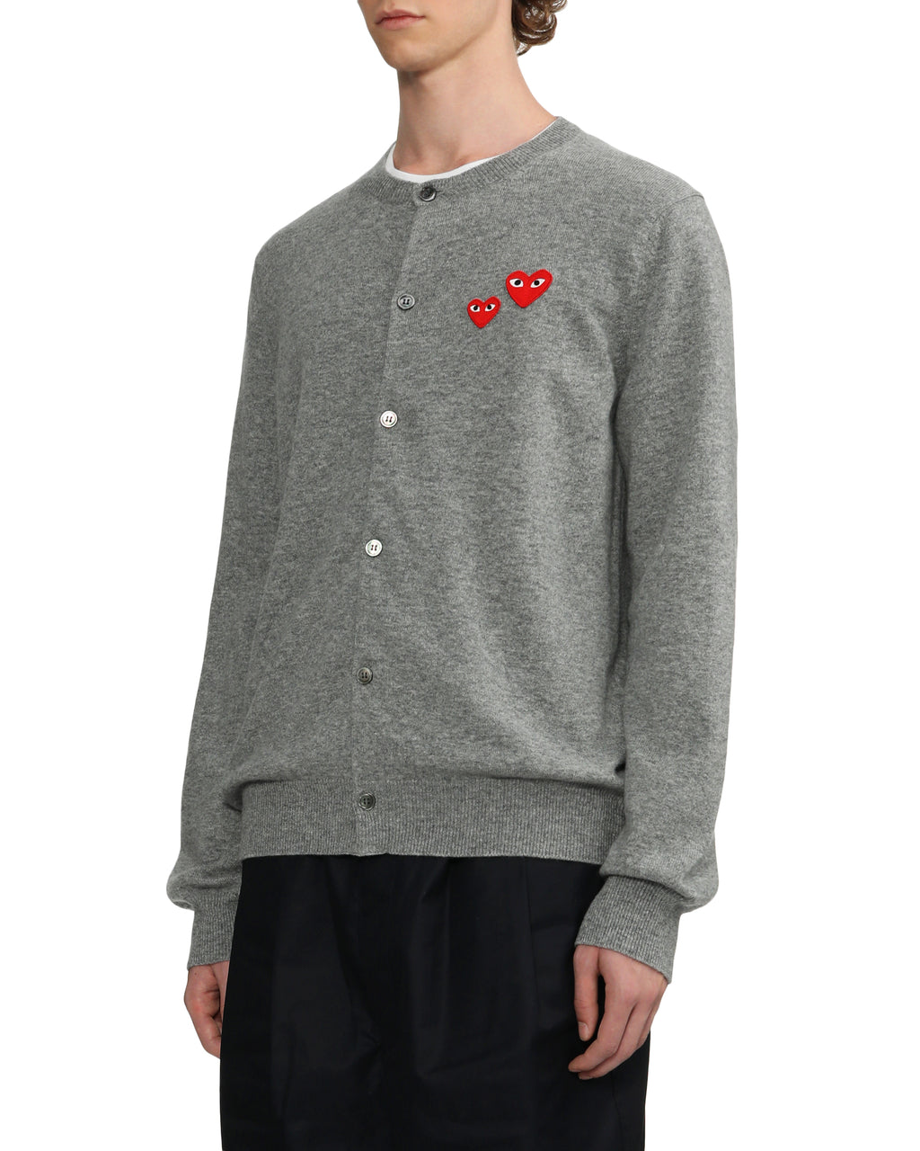 Heart logo button down cardigan