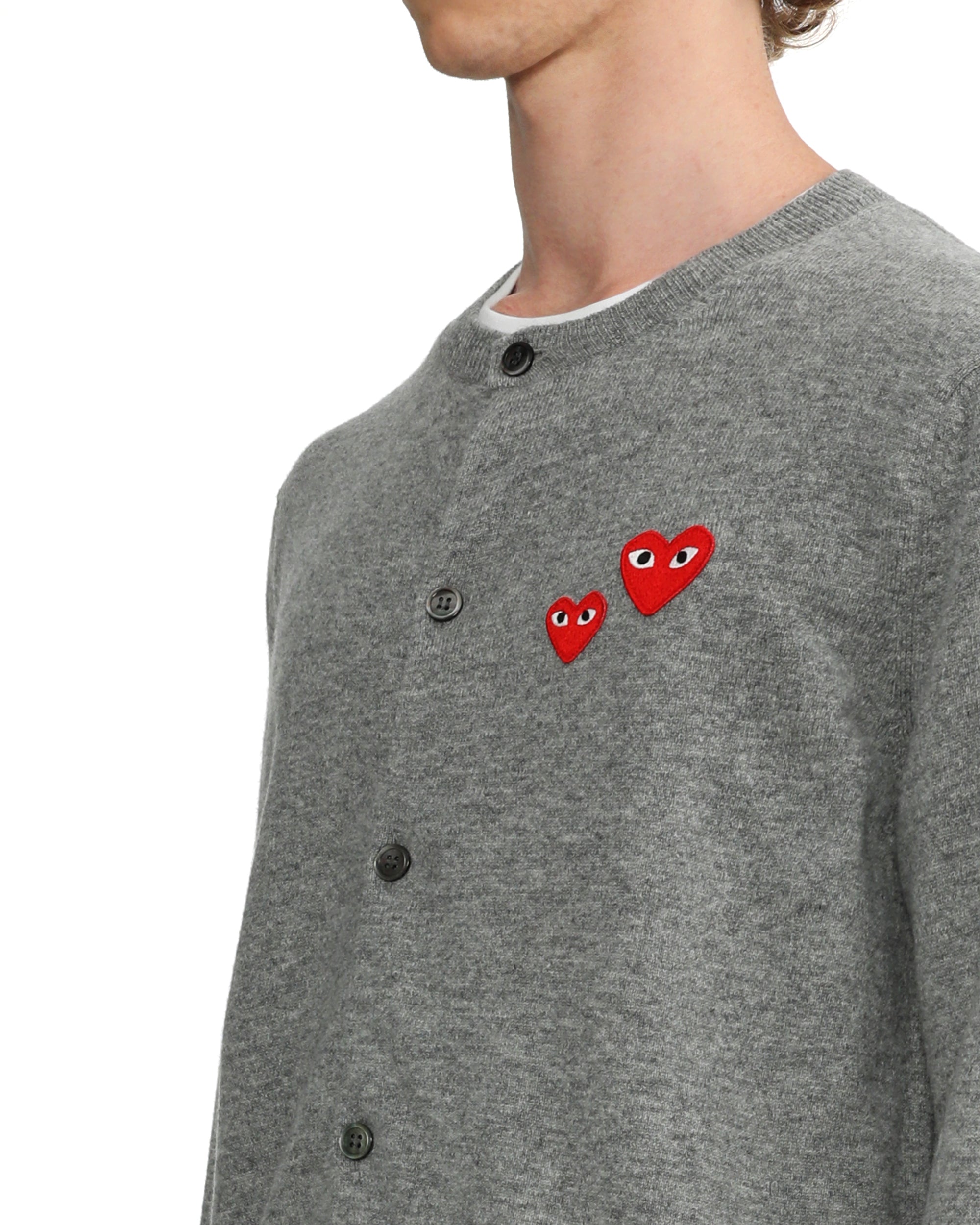 Heart logo button down cardigan