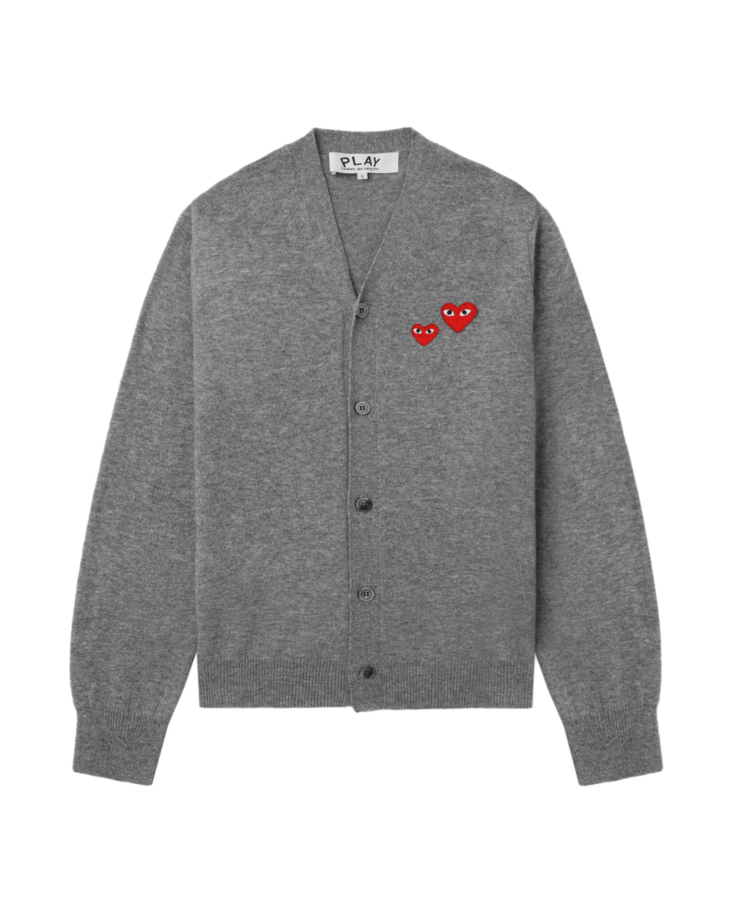 Two heart emblem V-neck cardigan