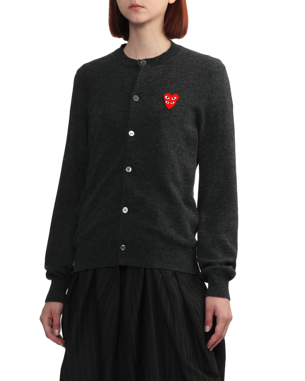 Merged heart emblem cardigan