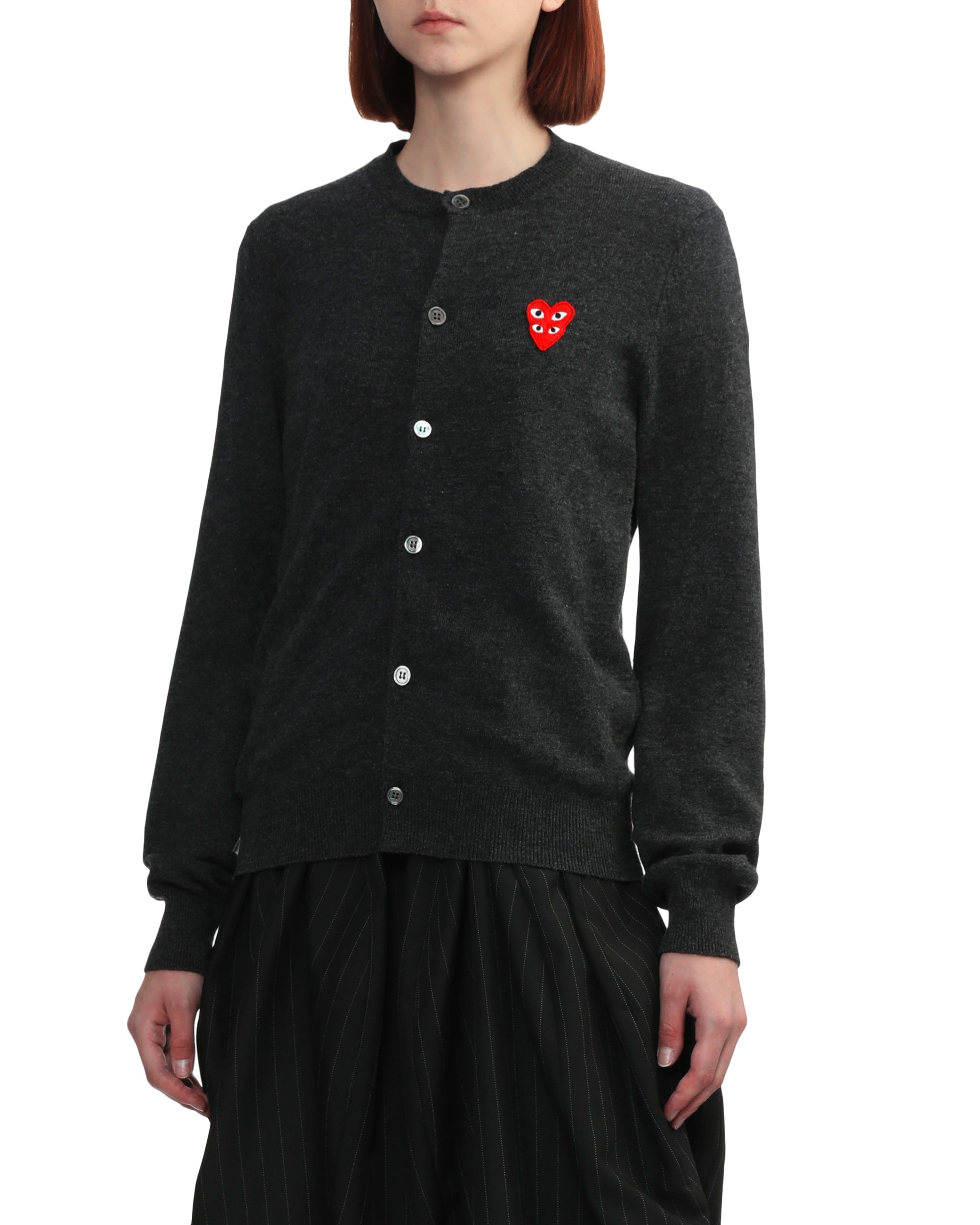 Merged heart emblem cardigan