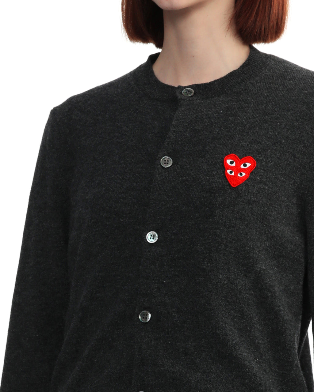 Merged heart emblem cardigan
