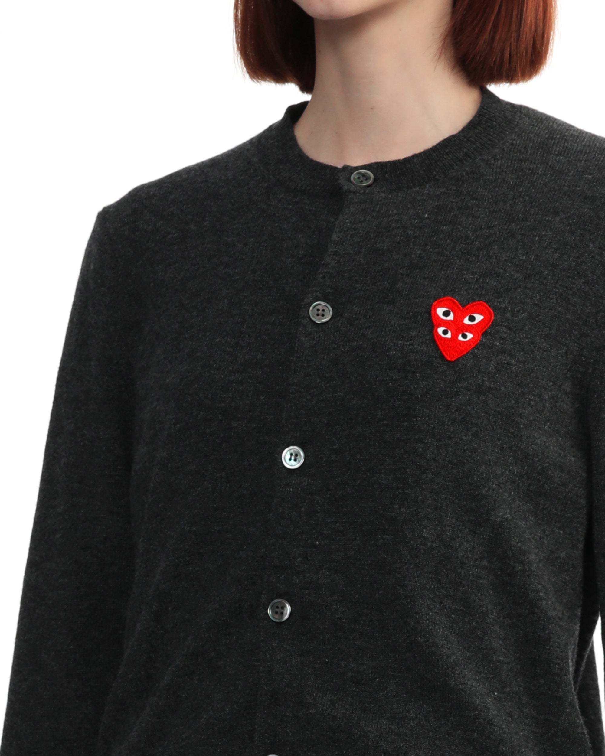 Merged heart emblem cardigan