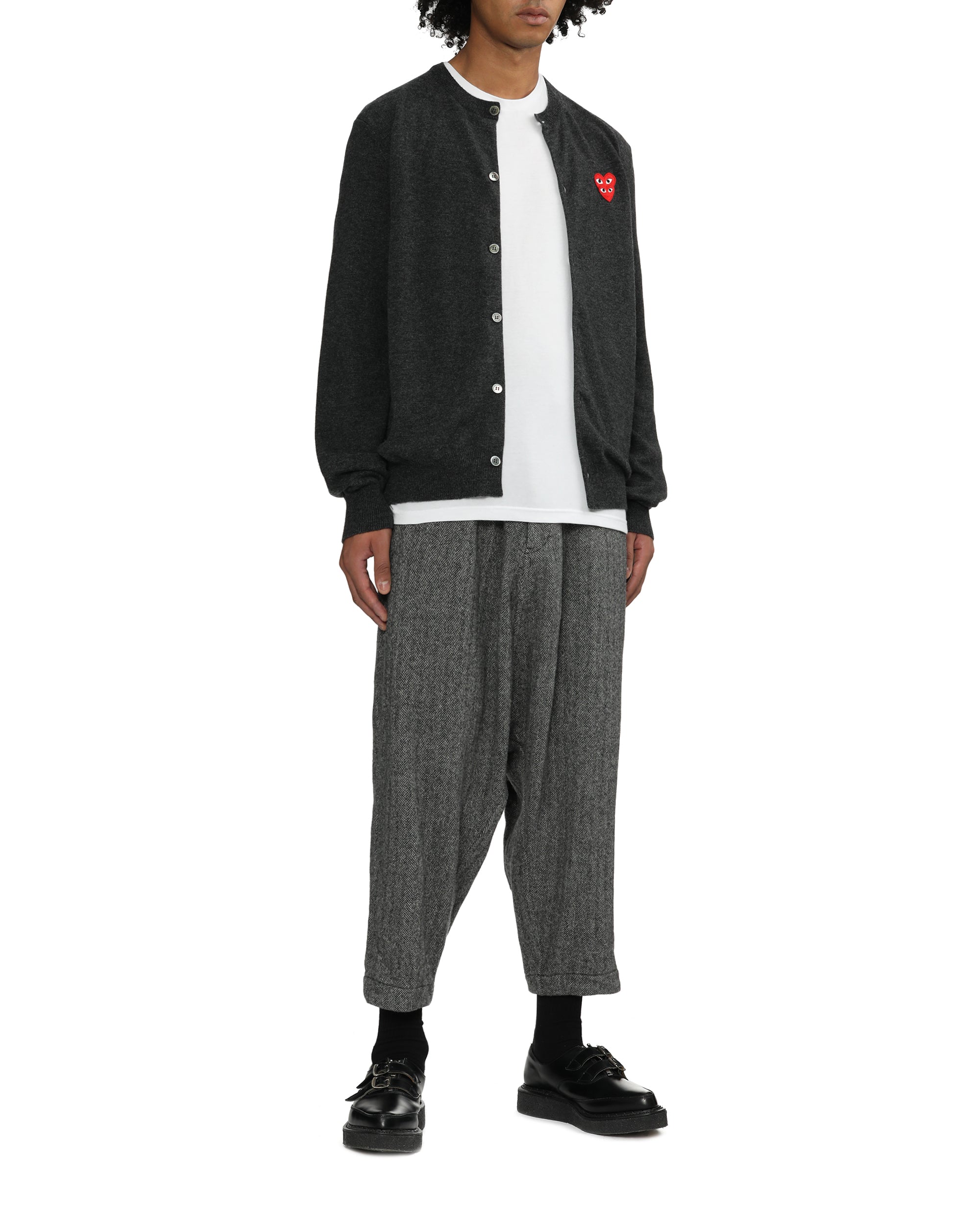 Merged heart emblem cardigan