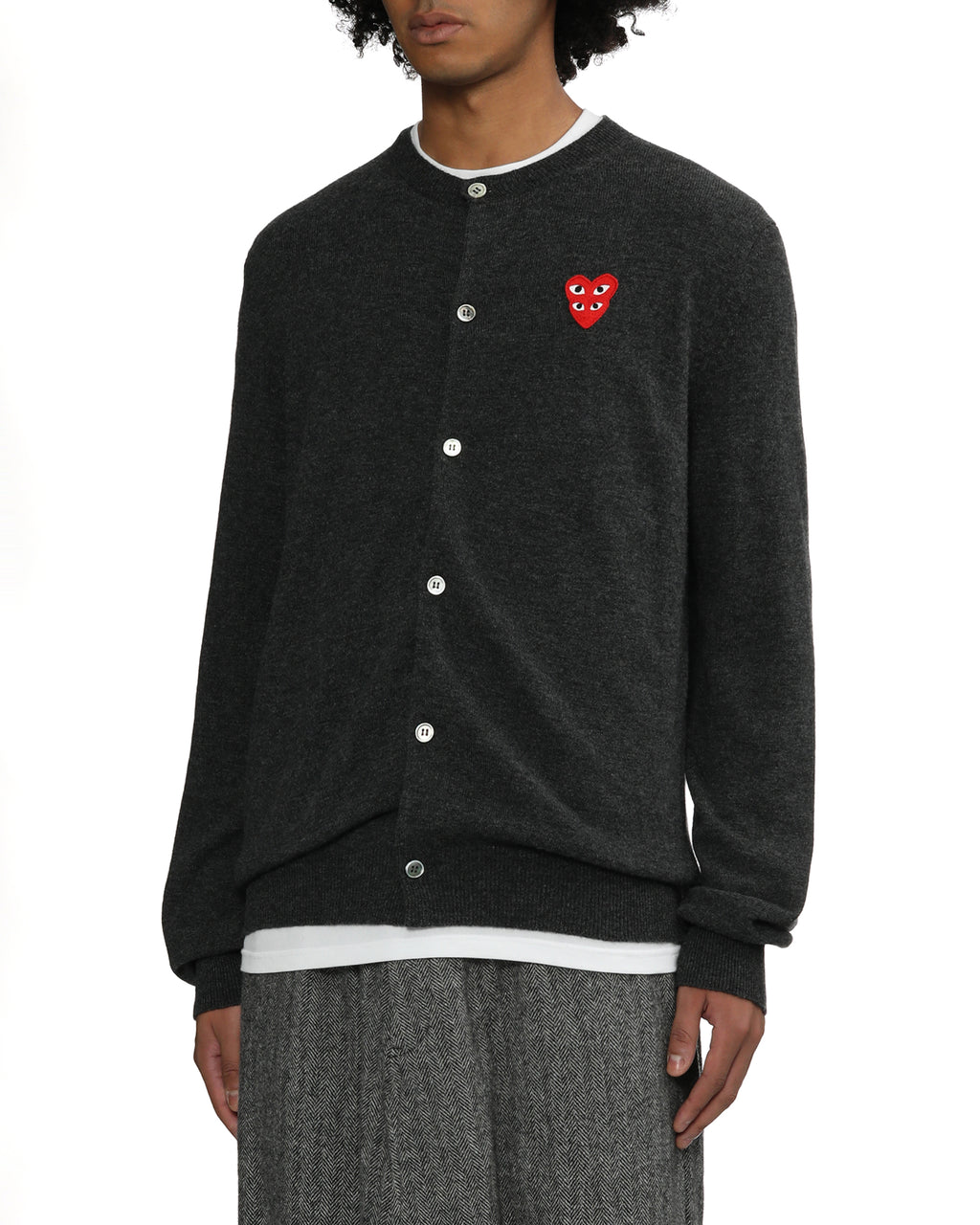 Merged heart emblem cardigan