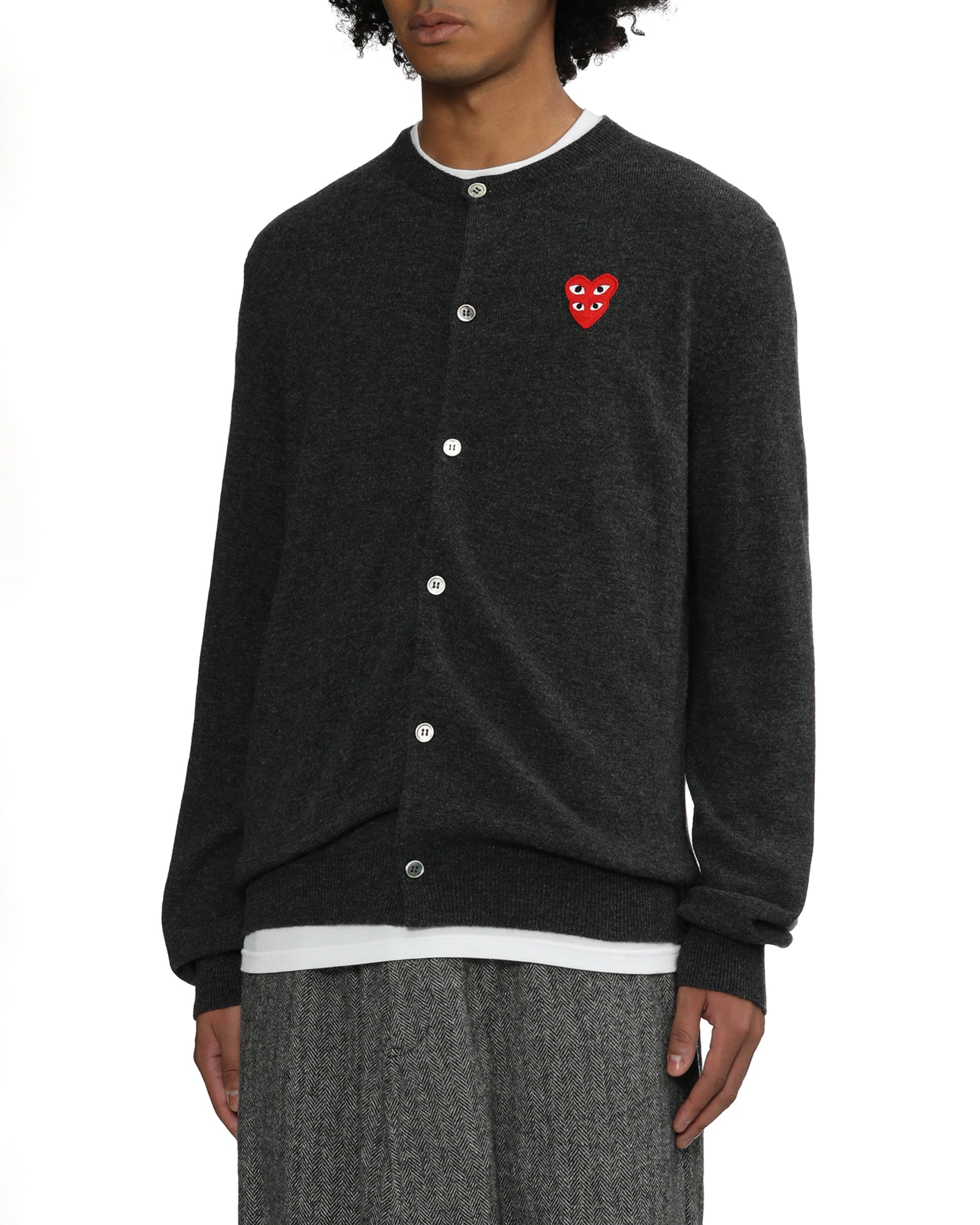 Merged heart emblem cardigan