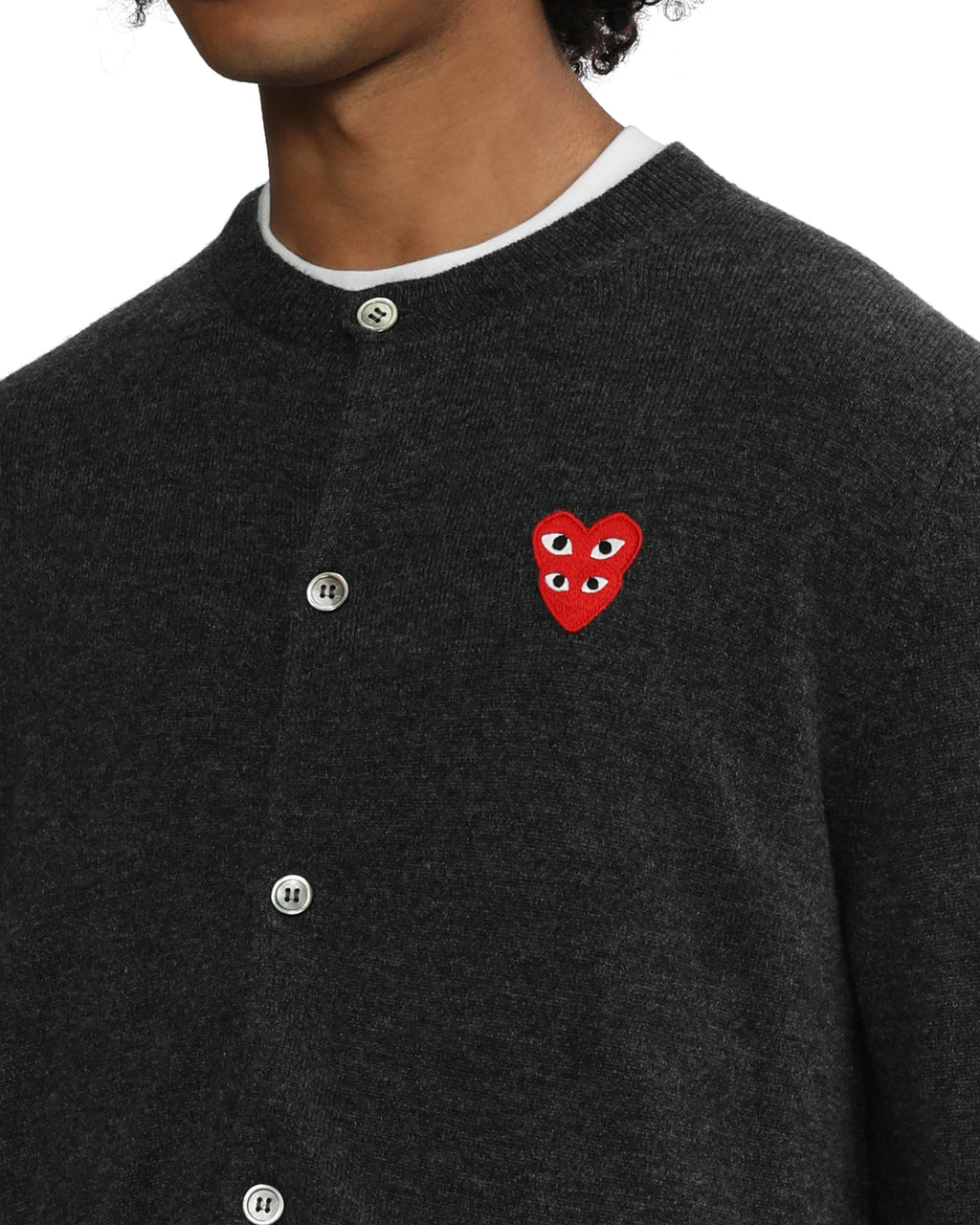 Merged heart emblem cardigan